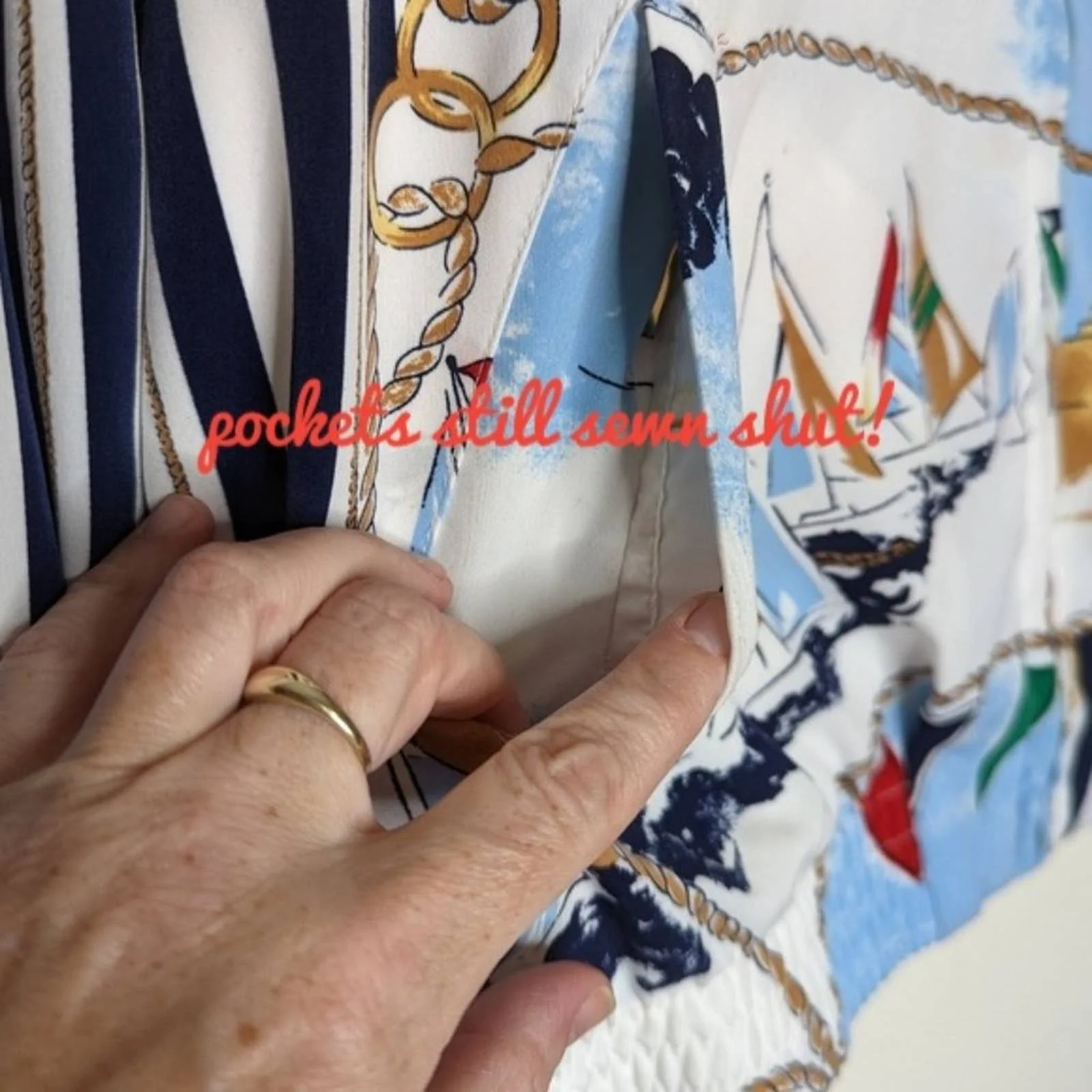 Vintage 90s 00s Nautical Print Bomber Jacket Alfred Dunner by  Alfred Dunner - Image 12