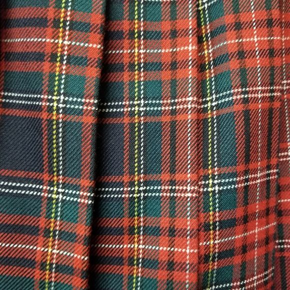 Vintage 90s 00s Royal Stuart Tartan Plaid Pleated Midi Skirt 20 W by Liz Baker - Image 3