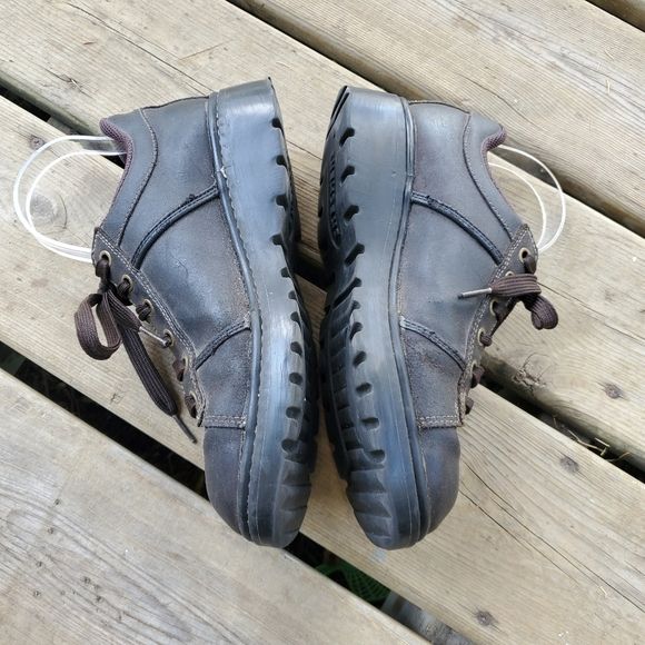 Vintage 90s 00s Skechers Brown Suede Leather Platform Wedge Lace-Up Sneakers 8 by Skechers - Image 3