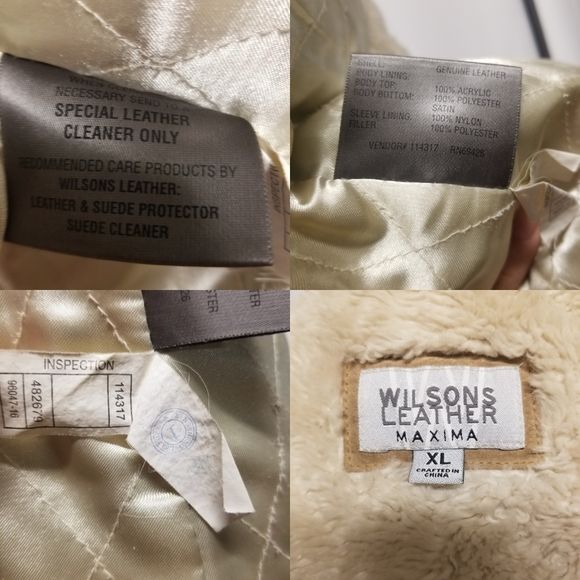 Vintage 90s 00s Tan Suede Leather Faux Fur Lined Safari Jacket Xl by Wilsons Leather - Image 10