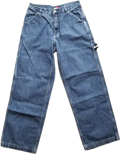 Vintage 90s 00s Tommy Hilfiger Straight Wide Leg Carpenter Jeans by Tommy Hilfiger - Image 2