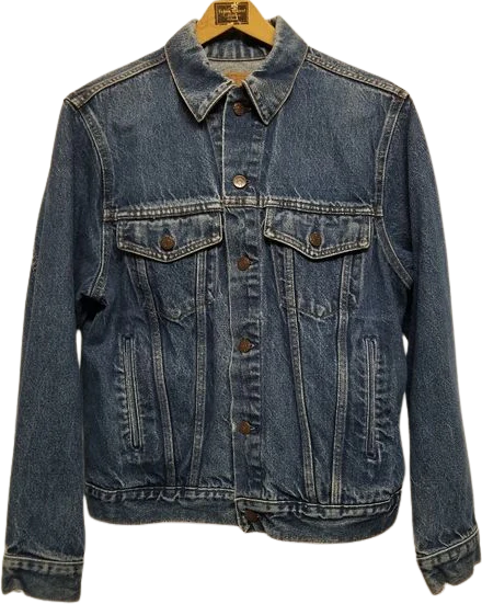 Vintage 90s 00s Trucker Jacket Blue Jean Cotton Denim Classic Sm by Plain Pockets