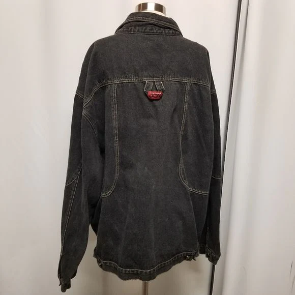 Vintage 90s 00s Urban Street Hypebeast Black Denim Jean Jacket Men's 3xl by Don - Image 2