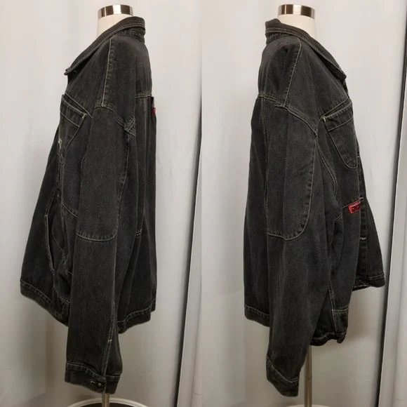 Vintage 90s 00s Urban Street Hypebeast Black Denim Jean Jacket Men's 3xl by Don - Image 3