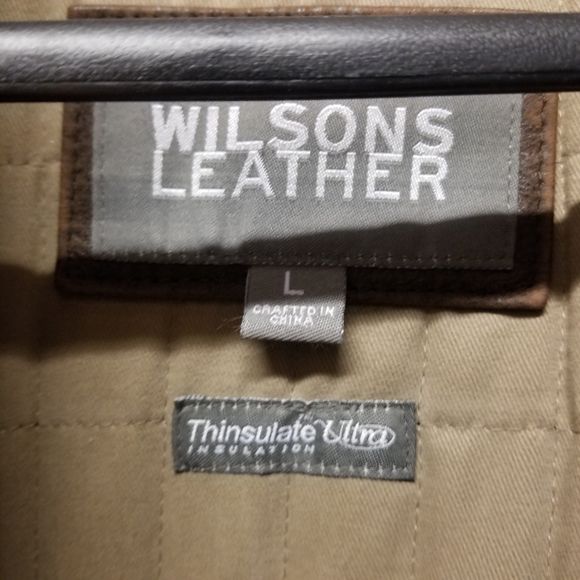 Vintage 90s 00s Wilsons Brown Leather Insulated Car Coat Jacket Men's by Wilsons Leather - Image 7