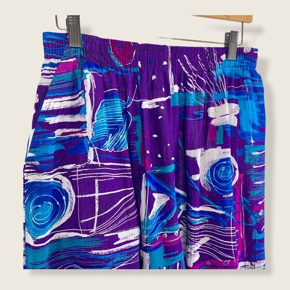 Vintage 90s Abstract Print Casual Shorts Medium by Pyke Unlimited - Image 3