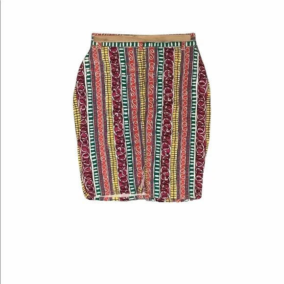 Vintage 90s Abstract Print High Rise Mini Skirt Medium by Gitano - Image 2