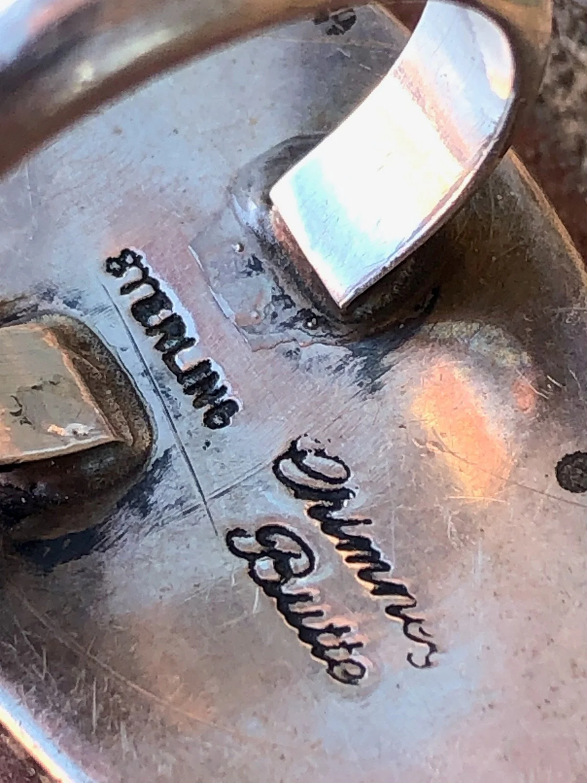 Vintage 90s Azurite Sterling Silver Ring Signed Chimney Butte Sz 6. 5 by Chimney Butte - Image 9