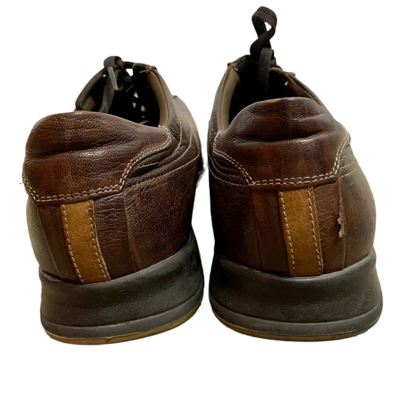 Vintage 90s Bacco Bucci Leather Italian Sneakers Brown Lace Up Square Toe by Bacco Bucci - Image 6