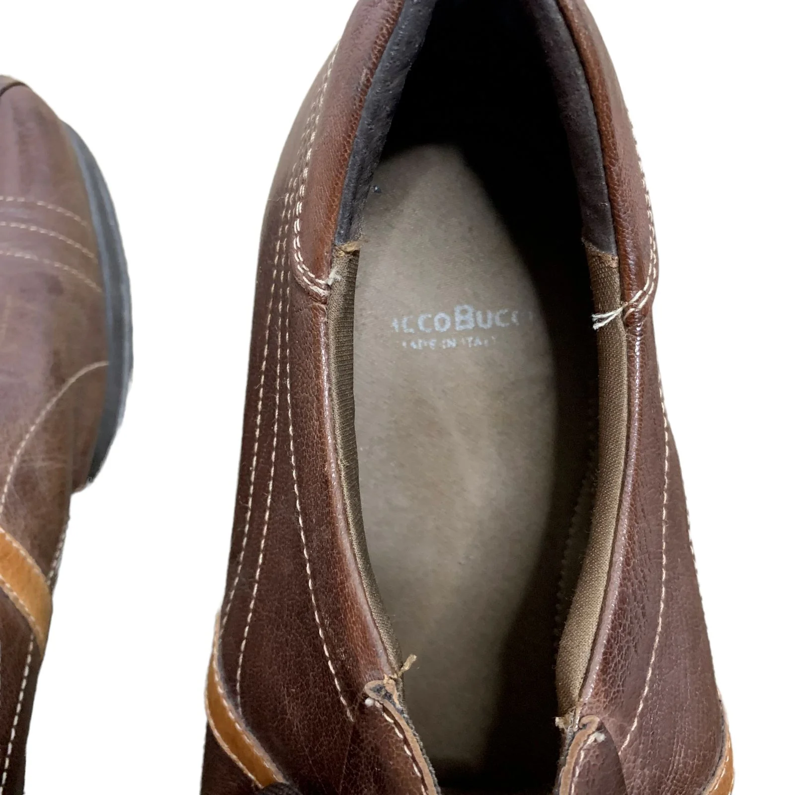 Vintage 90s Bacco Bucci Leather Italian Sneakers Brown Lace Up Square Toe by Bacco Bucci - Image 9