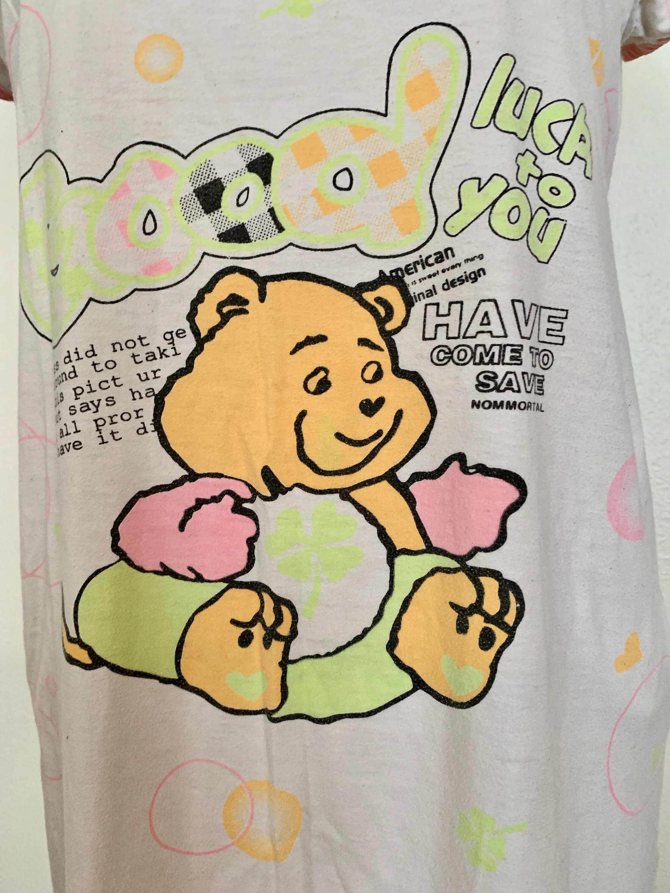 Vintage 90s Bear Sleep Shirt Night Gown Dress Sz S / M - Image 4