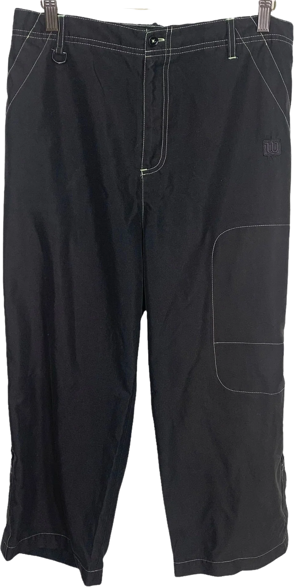 Vintage 90s Black Cyperpunk Green Stitch Pants by Wilson