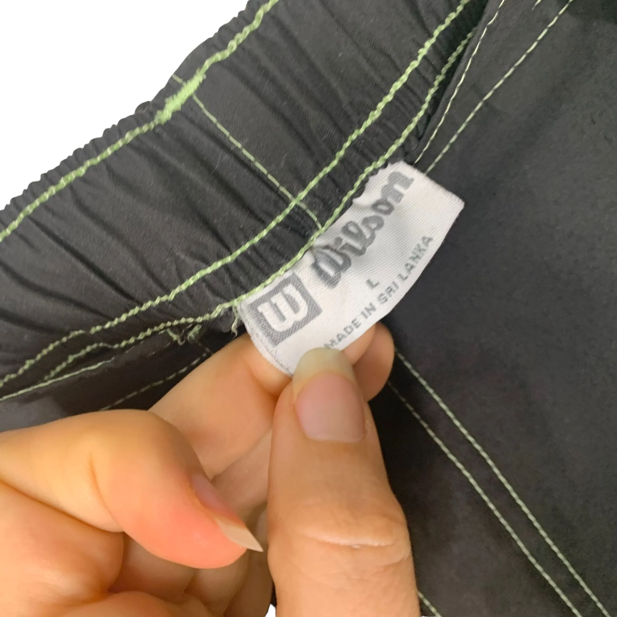 Vintage 90s Black Cyperpunk Green Stitch Pants by Wilson - Image 6