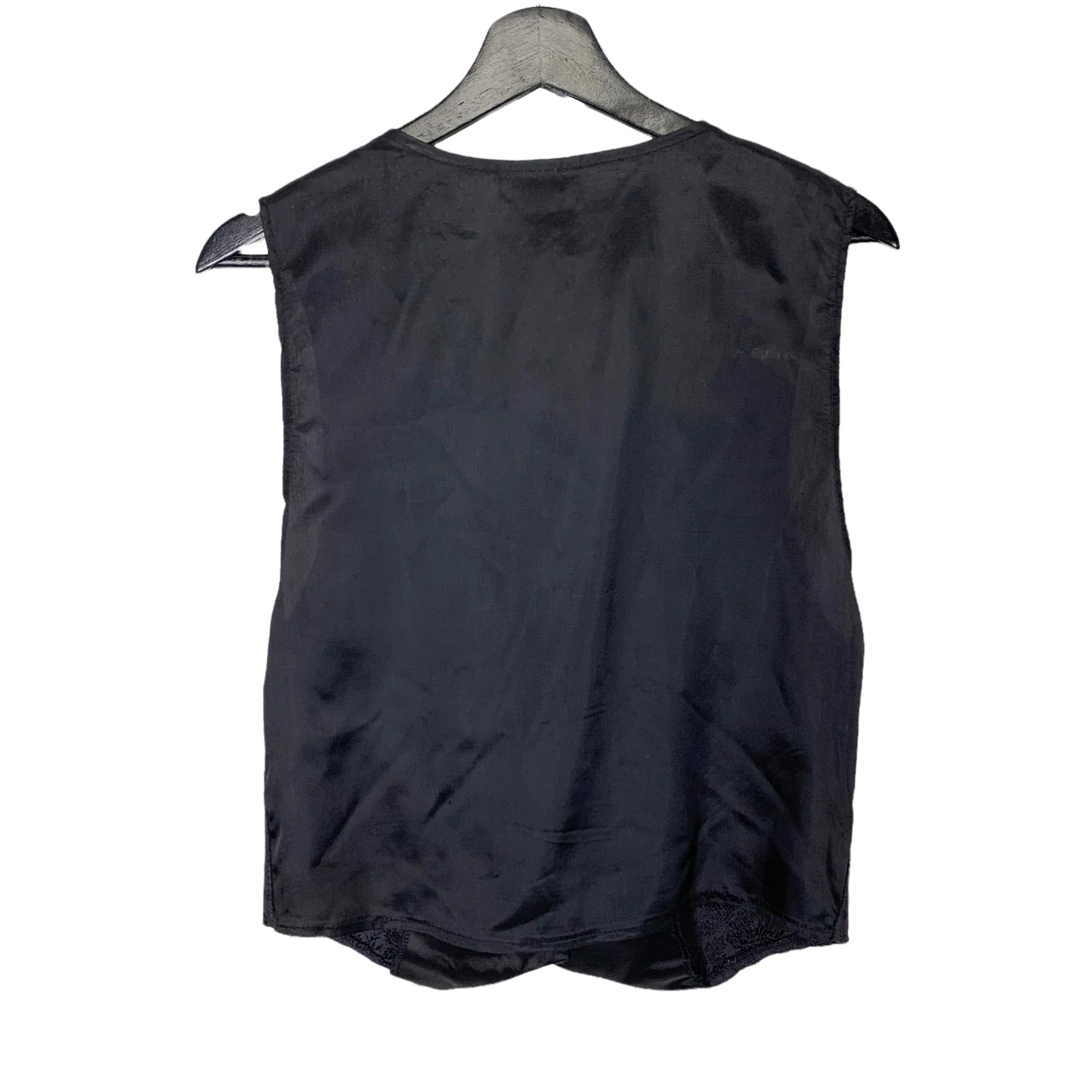 Vintage 90s Black Floral Brocade Button Up Vest by Live It Up - Image 2
