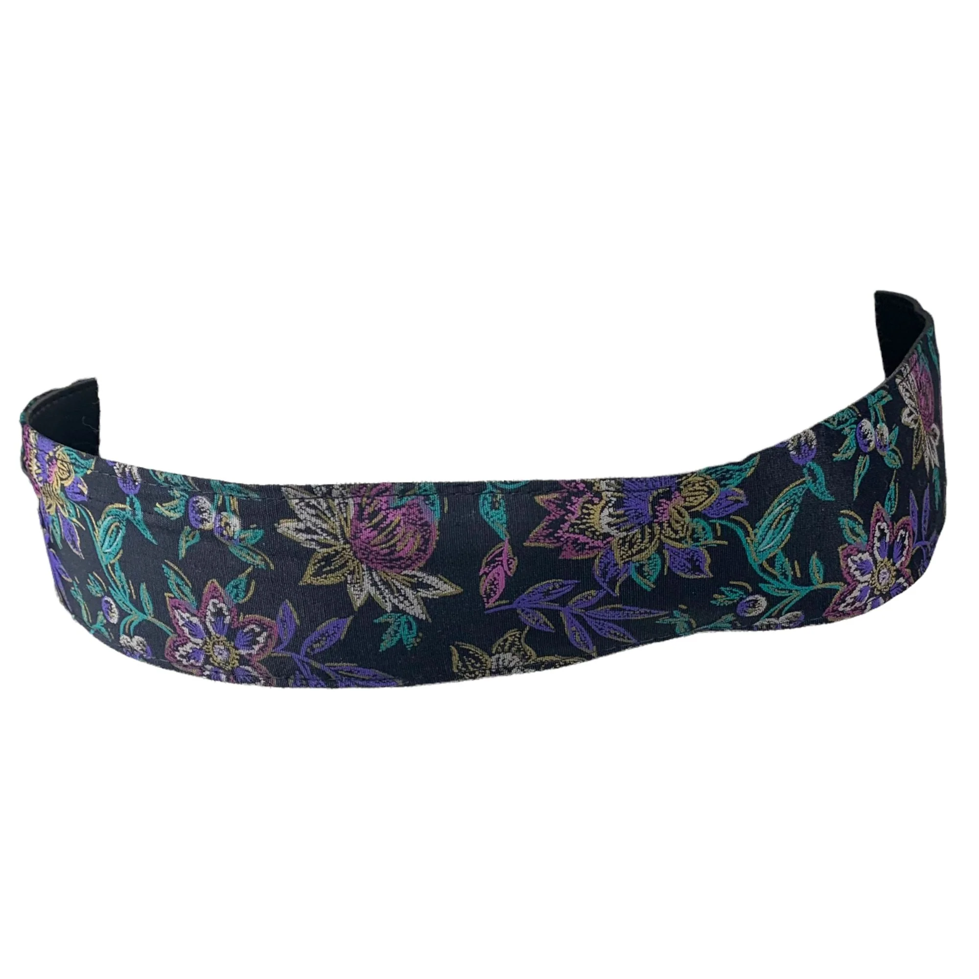 Vintage 90s Black Floral Open Circle Buckle Belt by All Nu Belt Industries - Image 2