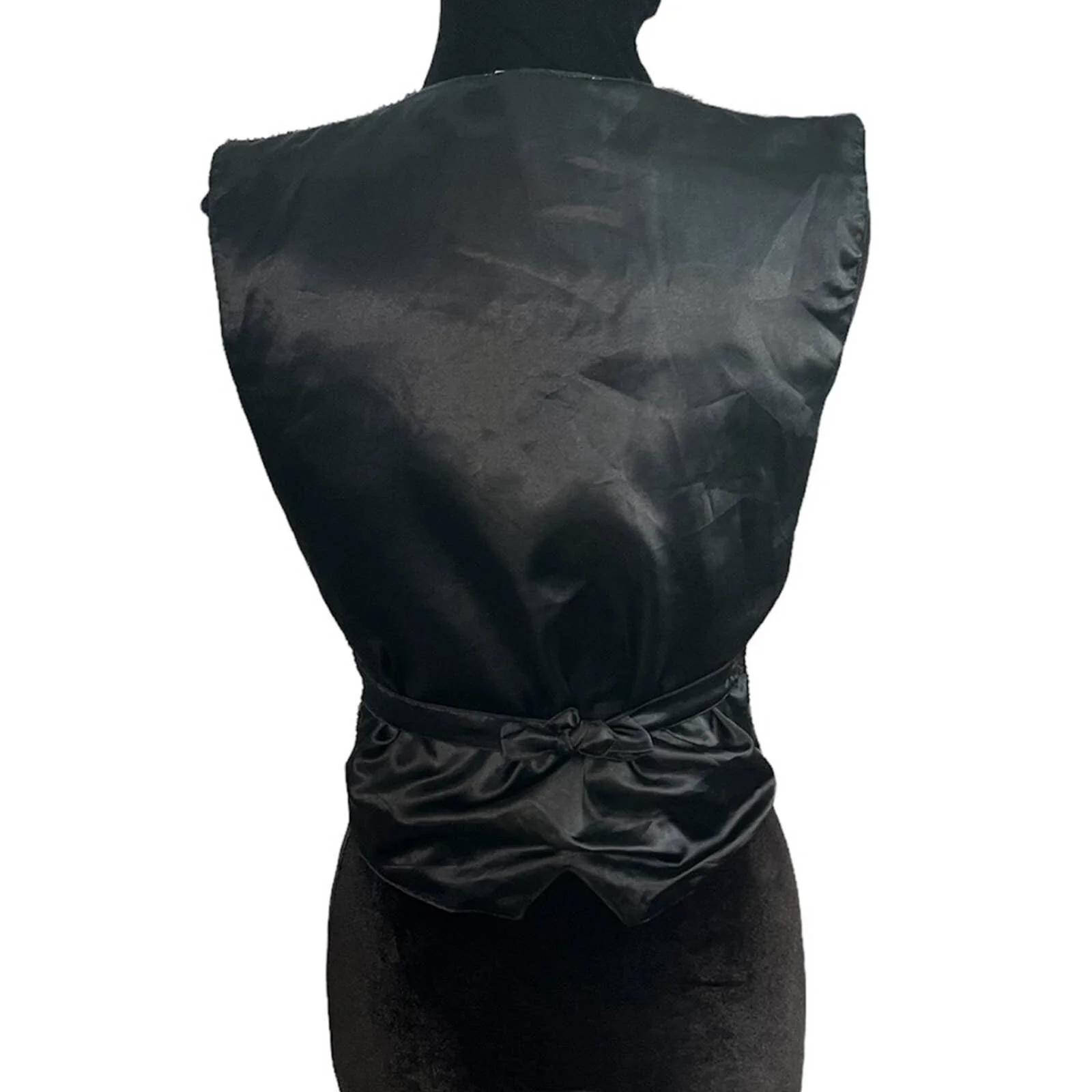 Vintage 90s Black Gold Silver Sequin Vest Small Bedazzled Fancy Unique Geometric by Effeci - Image 6