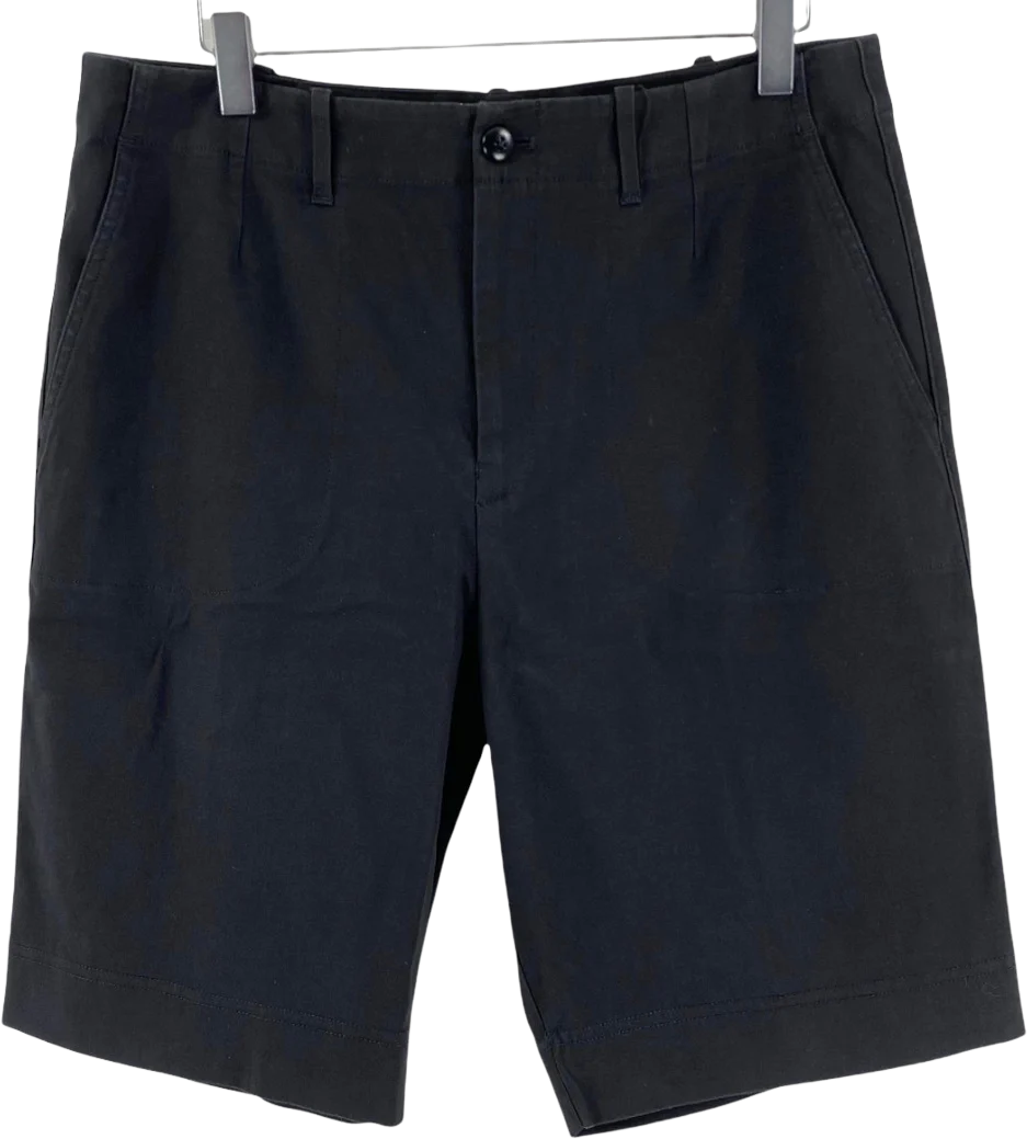 Vintage 90s Black Knee Length Bermuda Dress Shorts by Leggiadro