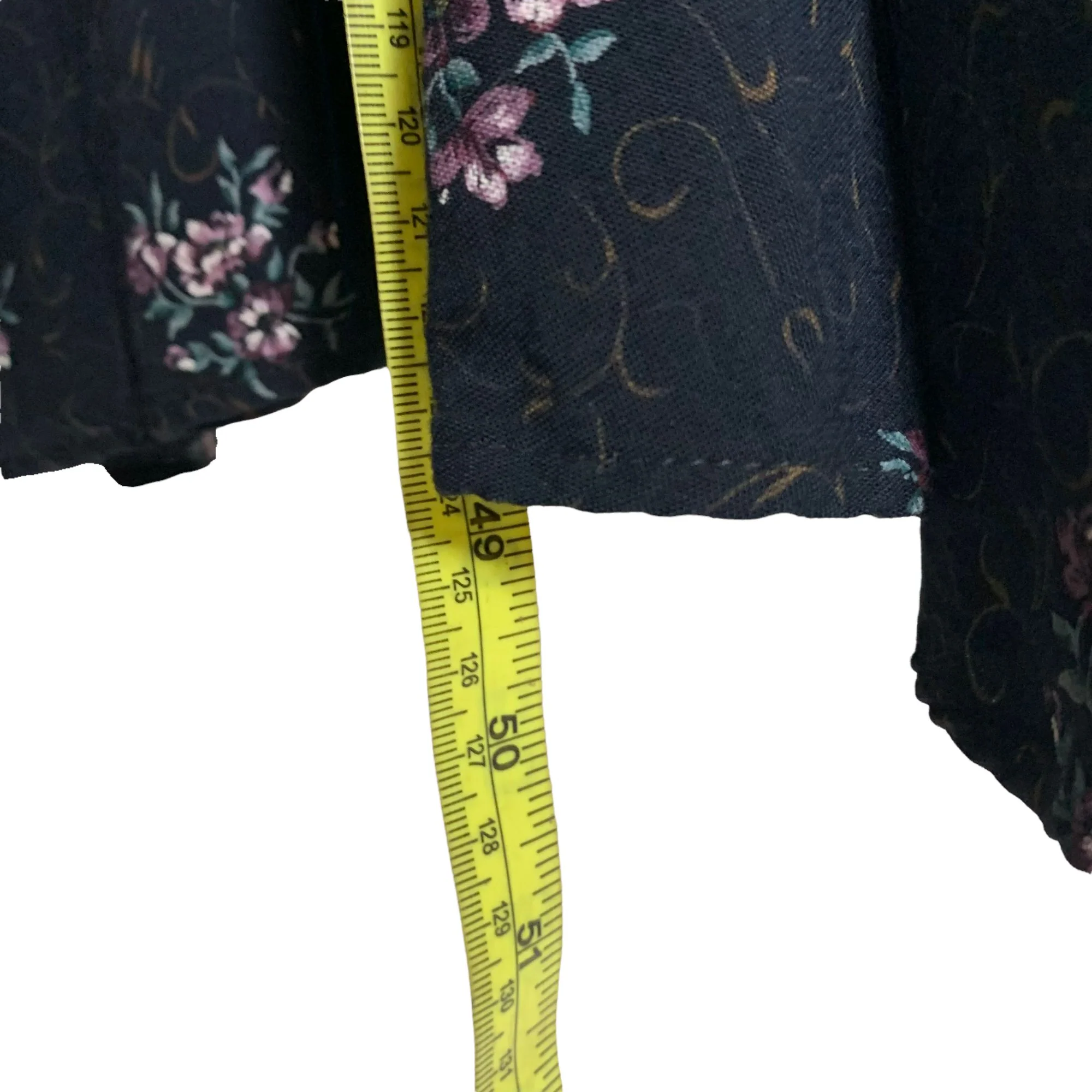 Vintage 90s Black Micro Floral Grunge Short Sleeve Full Length Dress by All That Jaxx - Image 11