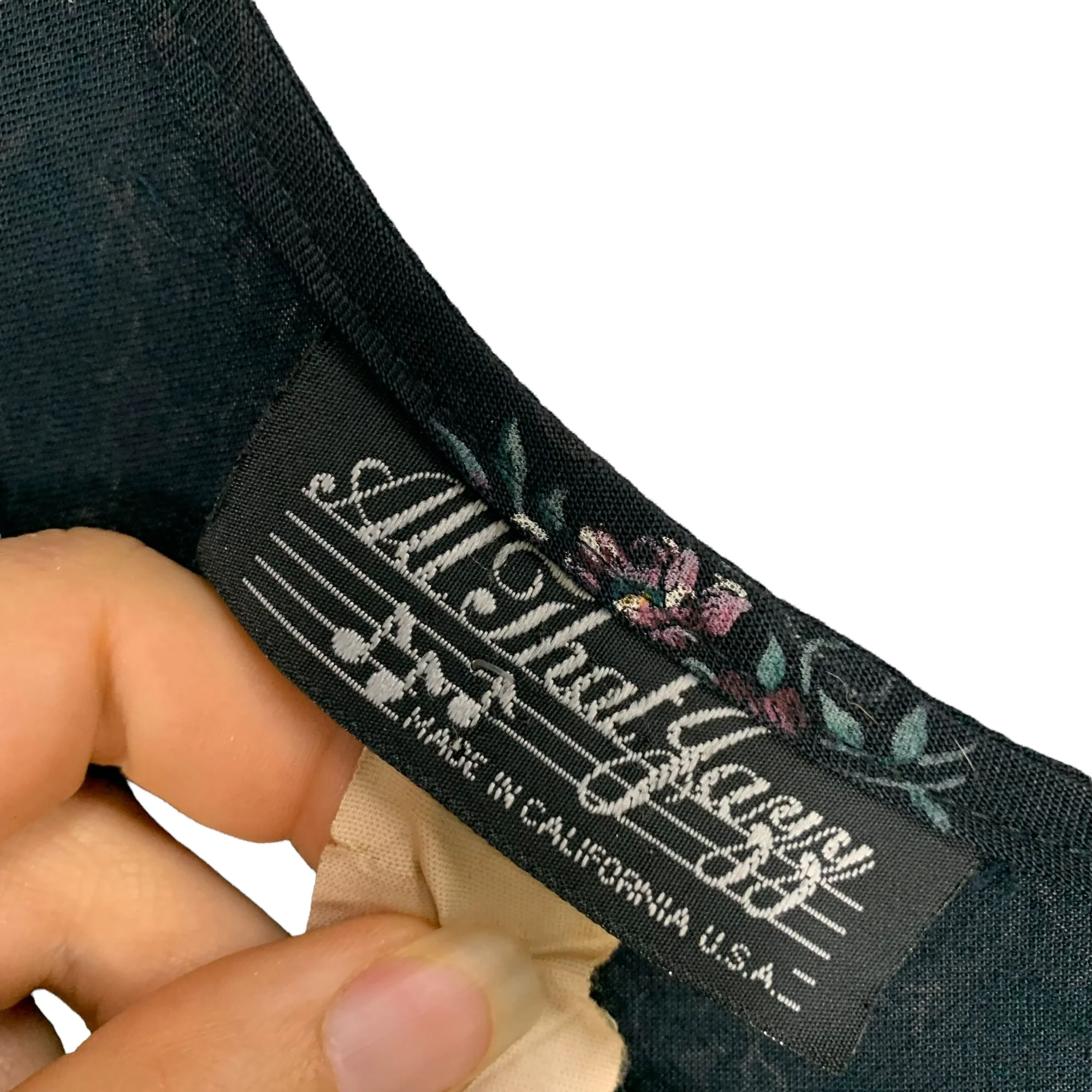 Vintage 90s Black Micro Floral Grunge Short Sleeve Full Length Dress by All That Jaxx - Image 12