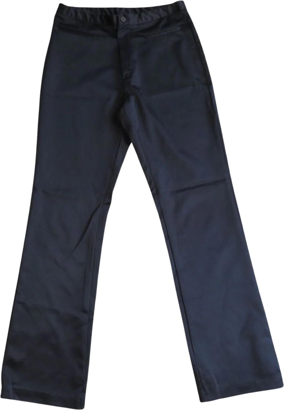 Vintage 90s Black Satin Straight Leg Pants Xs Mid Rise Flat Front by Strange Love