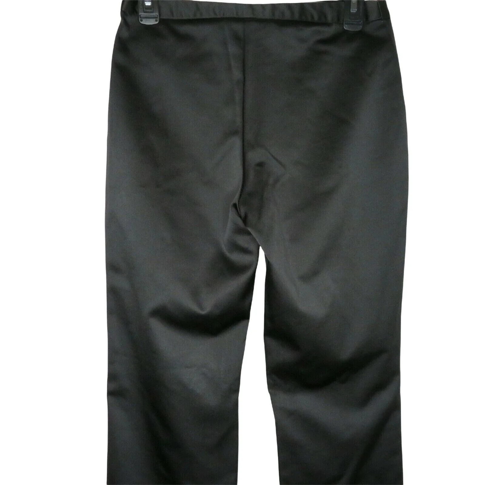 Vintage 90s Black Satin Straight Leg Pants Xs Mid Rise Flat Front by Strange Love - Image 10