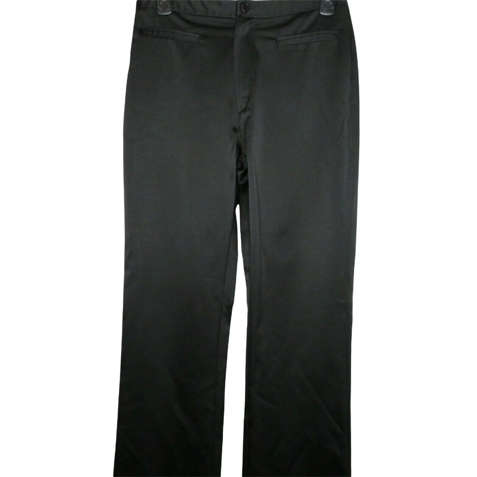 Vintage 90s Black Satin Straight Leg Pants Xs Mid Rise Flat Front by Strange Love - Image 11