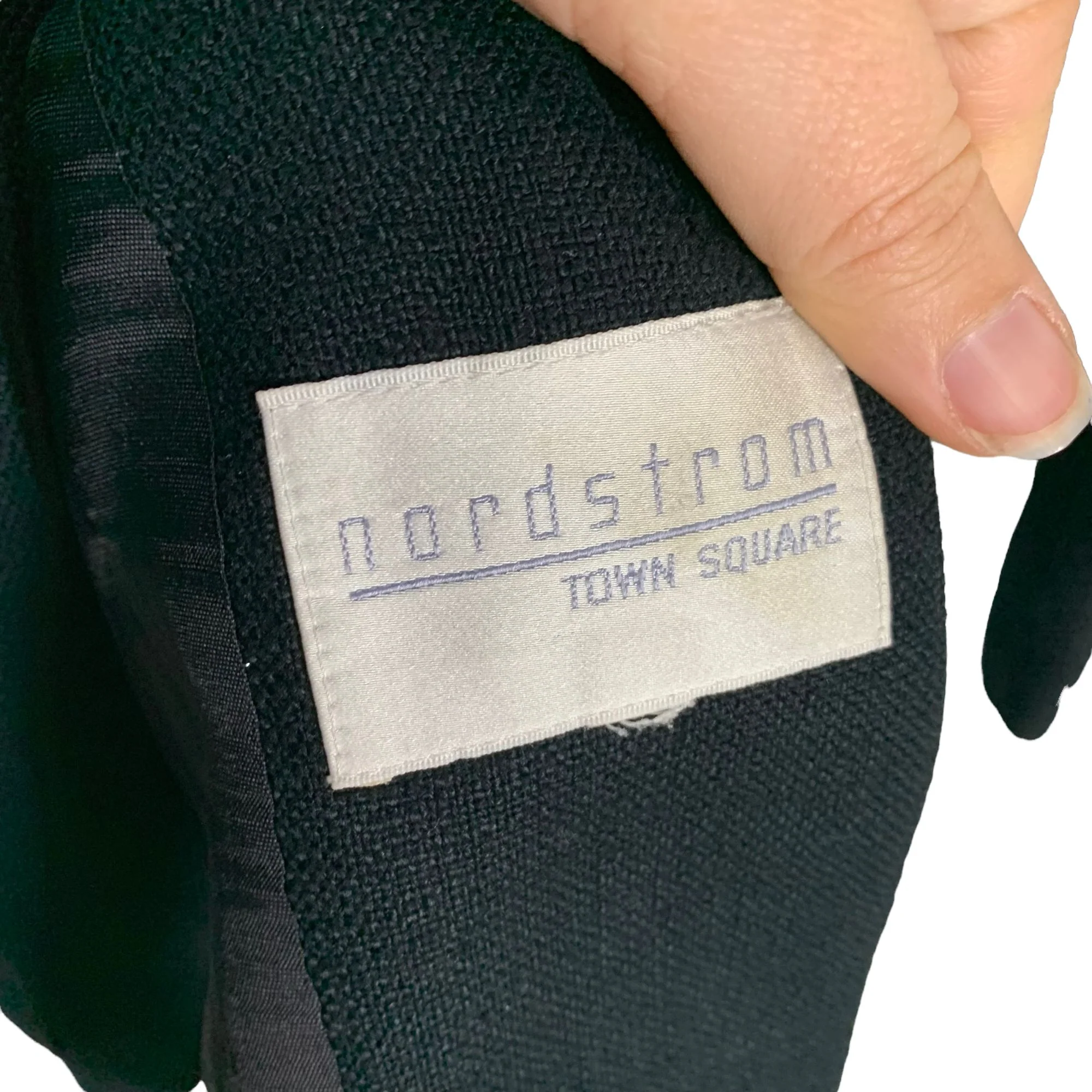 Vintage 90s Black Single Button Woven Blazer by Nordstrom - Image 3