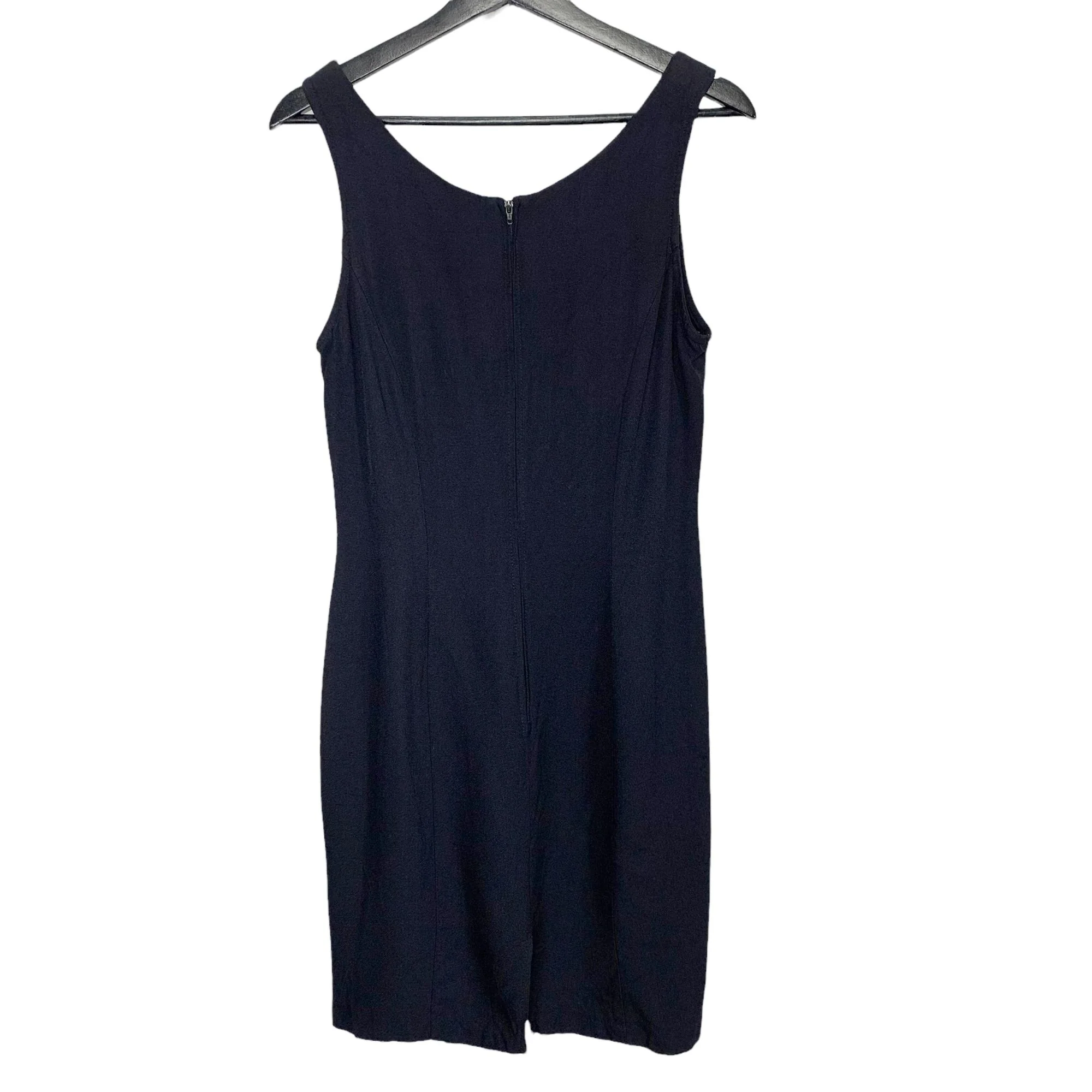 Vintage 90s Black Sleeveless Above Knee Sheath Dress Large by Scarlett - Image 2