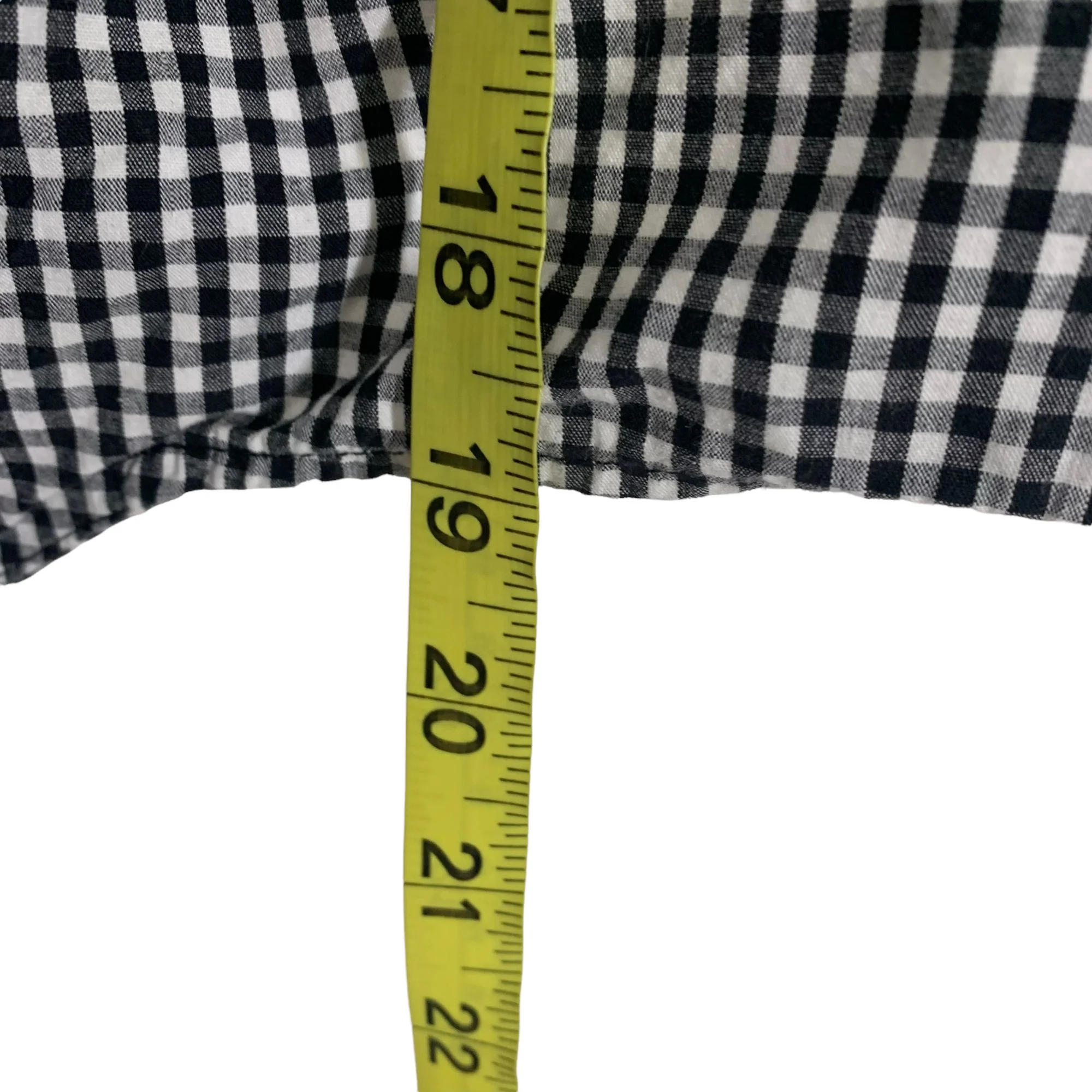 Vintage 90s Black White Gingham Checkered Button Up Long Sleeve Front Tie Large by JG Hook - Image 4