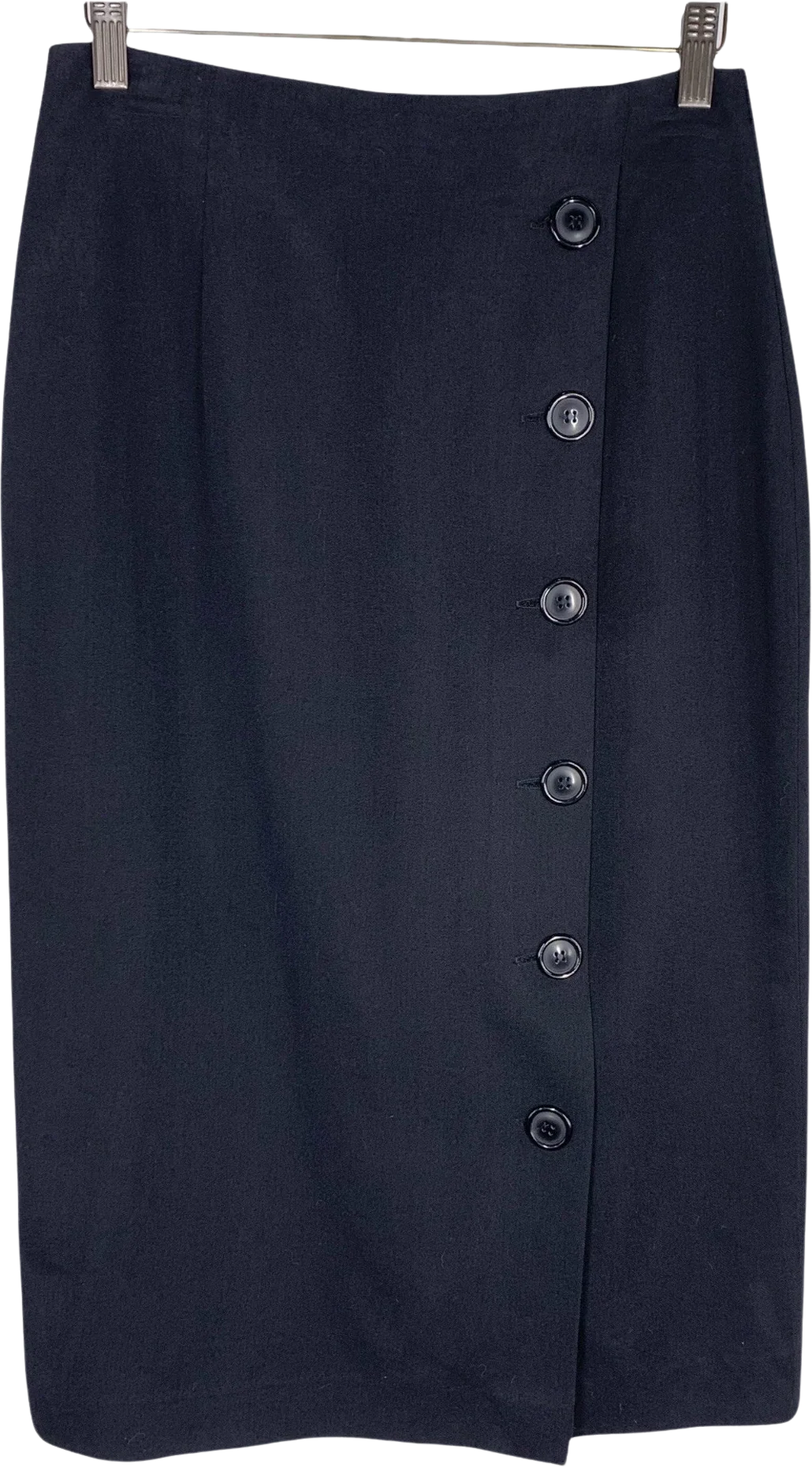 Vintage 90s Black Wool Blend Pencil Skirt Medium by The Limited