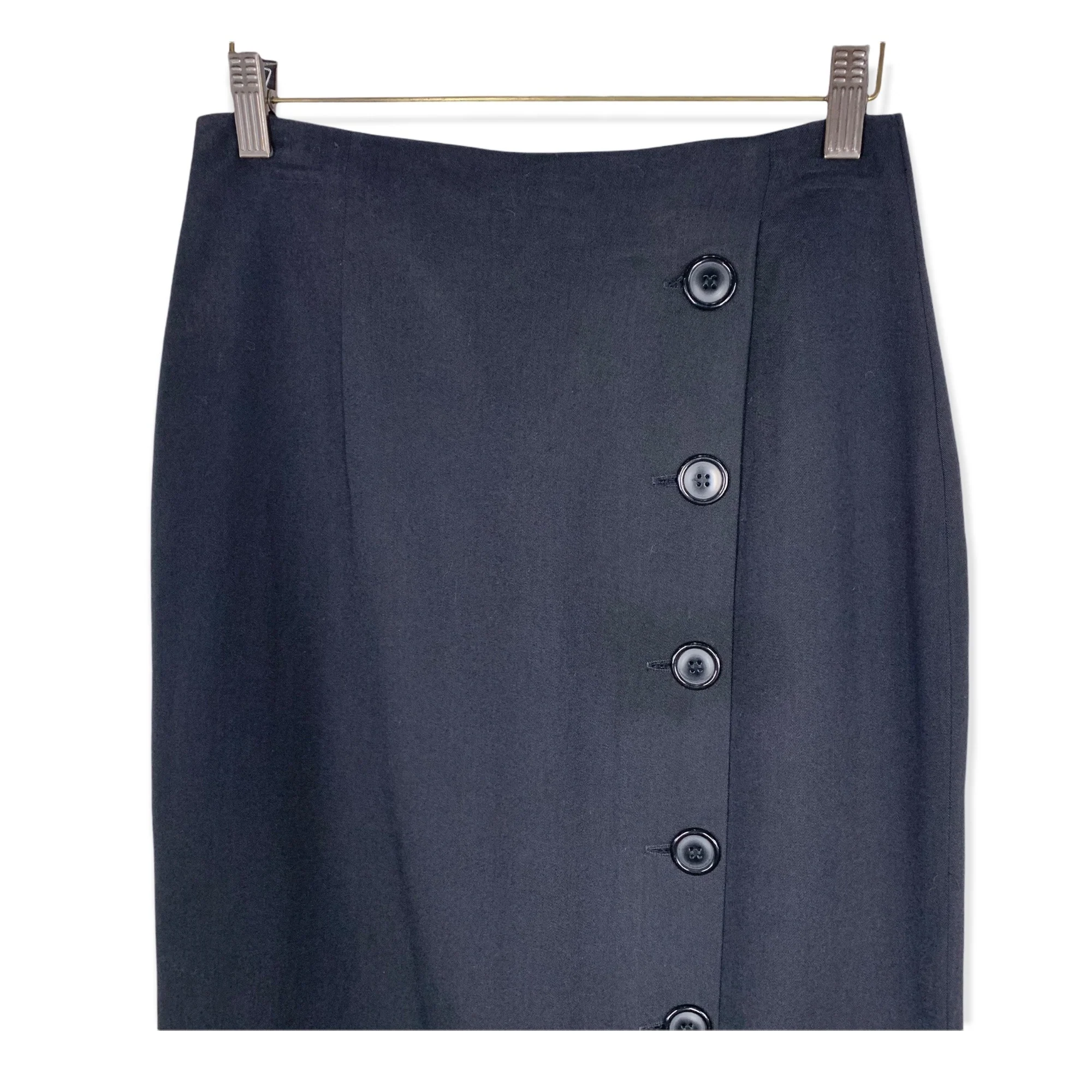Vintage 90s Black Wool Blend Pencil Skirt Medium by The Limited - Image 3