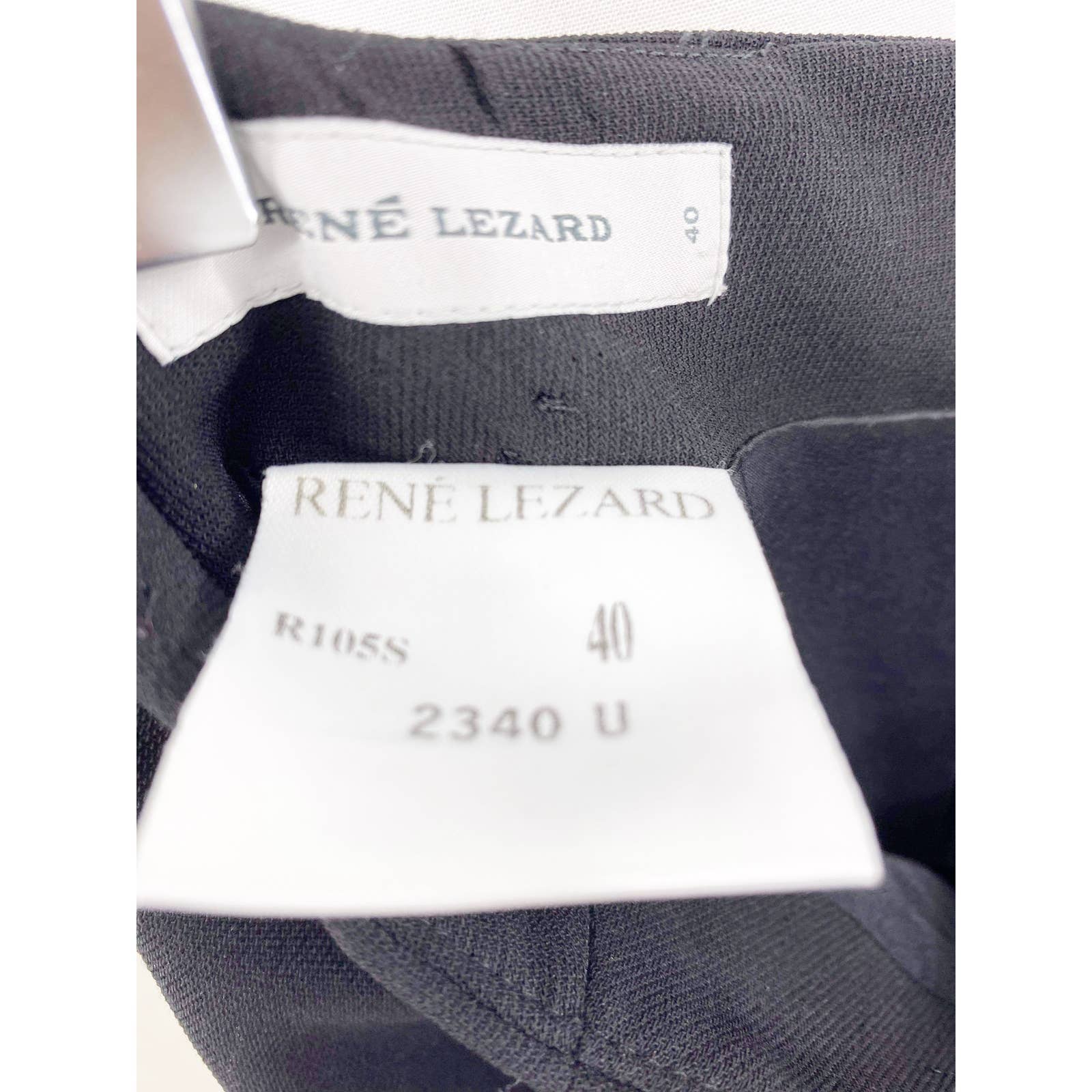 Vintage 90s Black Wool Mini Pencil Skirt by Rene Lezard - Image 3