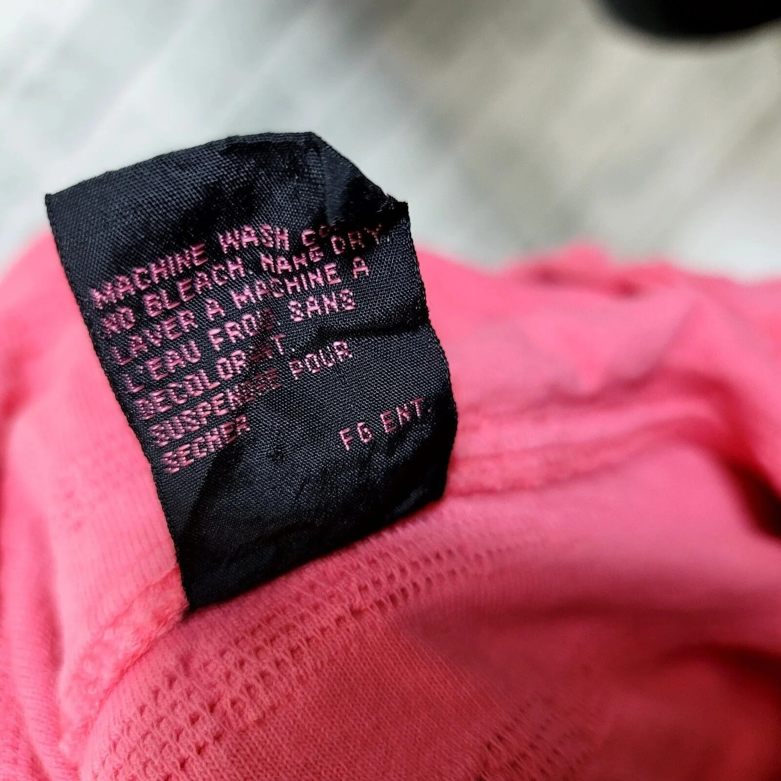 90s Neon Hot Pink Textured Hooded Crop Top Surf Beach By Blanc Noir - Image 9
