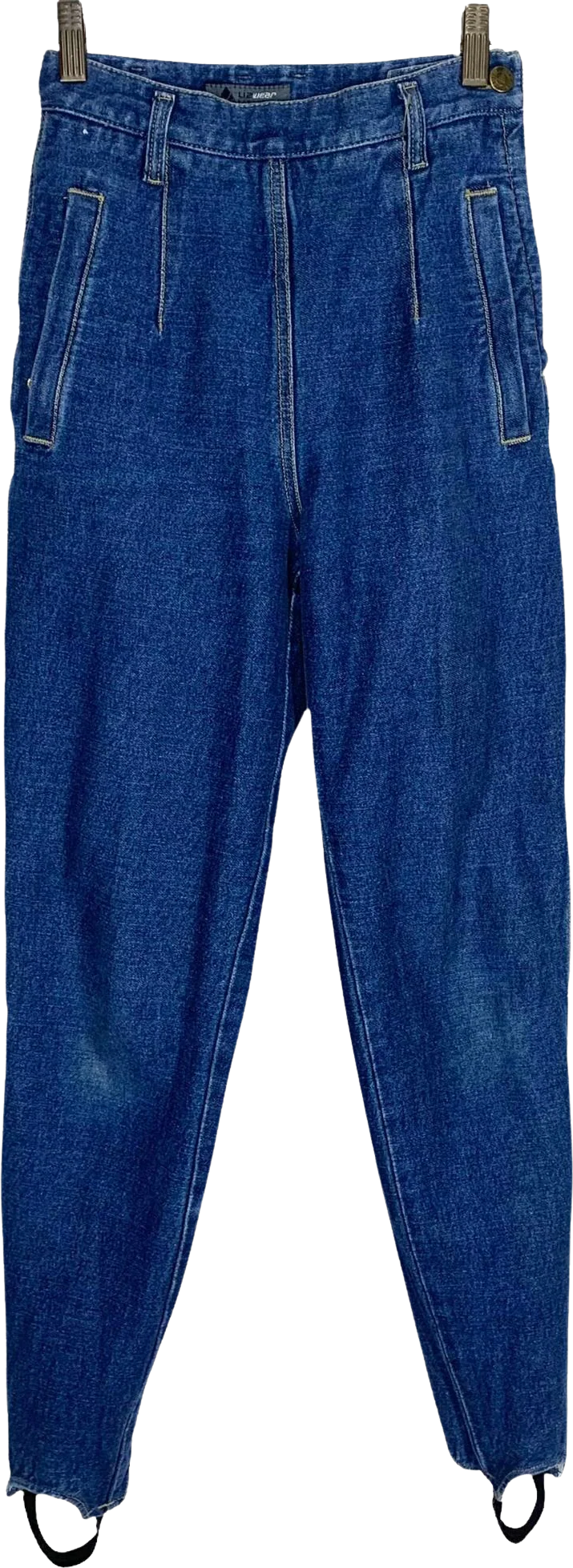 Vintage 90s Blue Denim Stirrup High Rise Pants Size 4 by LizWear