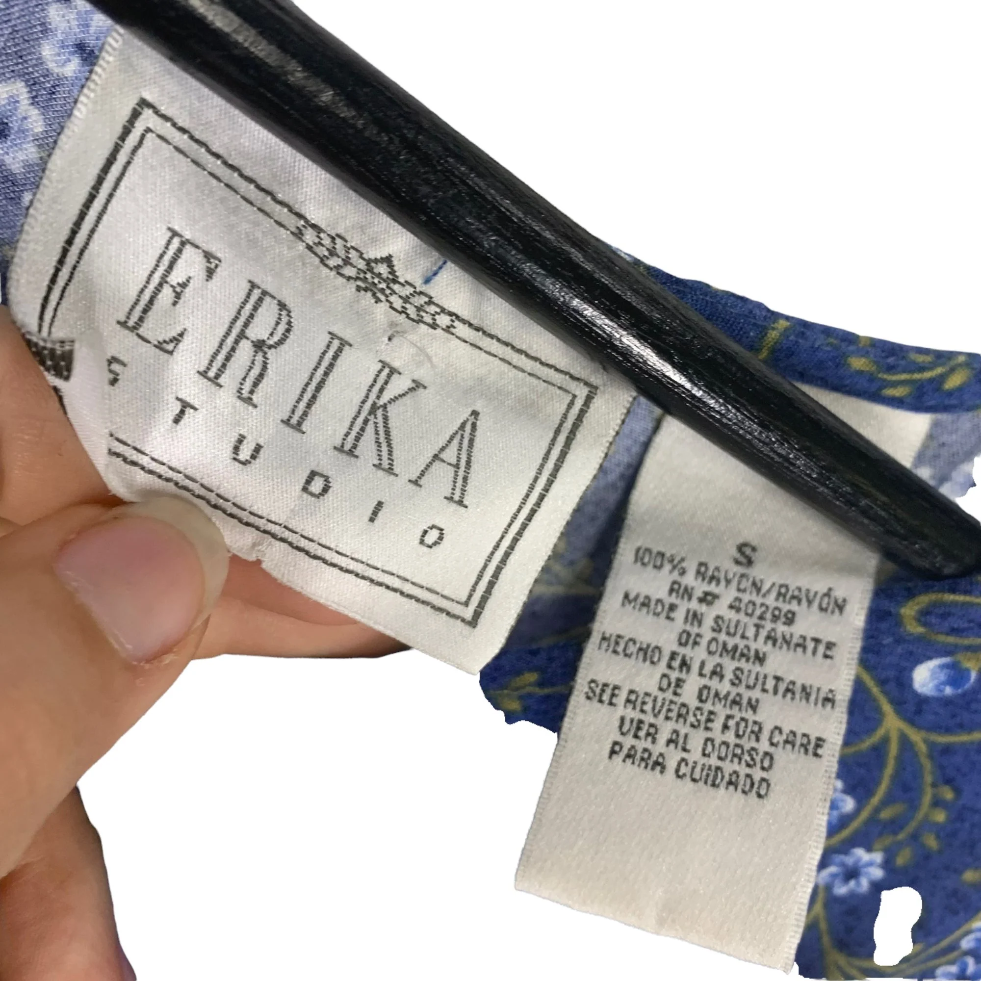Vintage 90s Blue Grunge Micro Floral Overd Sleeveless Dress by Erika Studio - Image 4