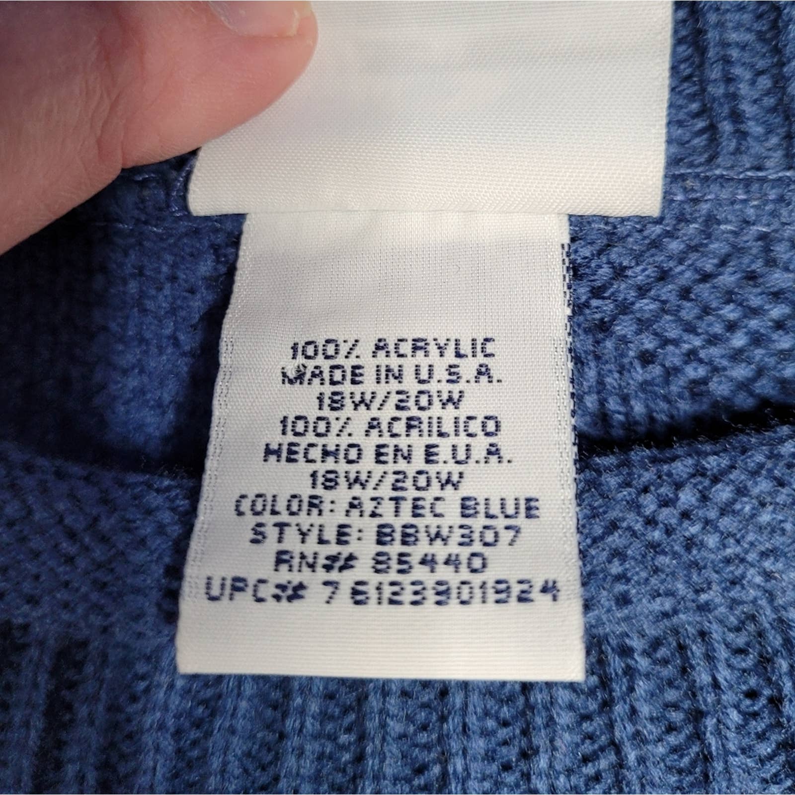 Vintage 90s Blue Sweater Cale Knit Mock Neck Plus Size 18/20 by Bobbie Brooks - Image 5