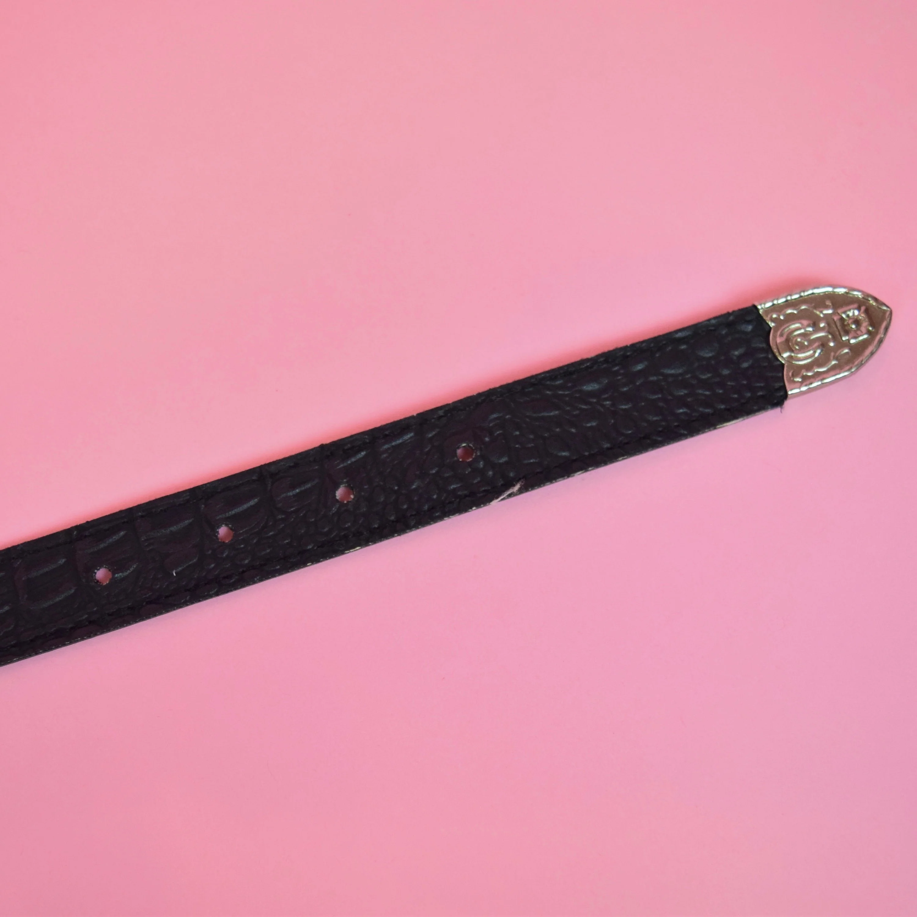 Vintage 90s Boho Black Silver Western Belt - Image 6