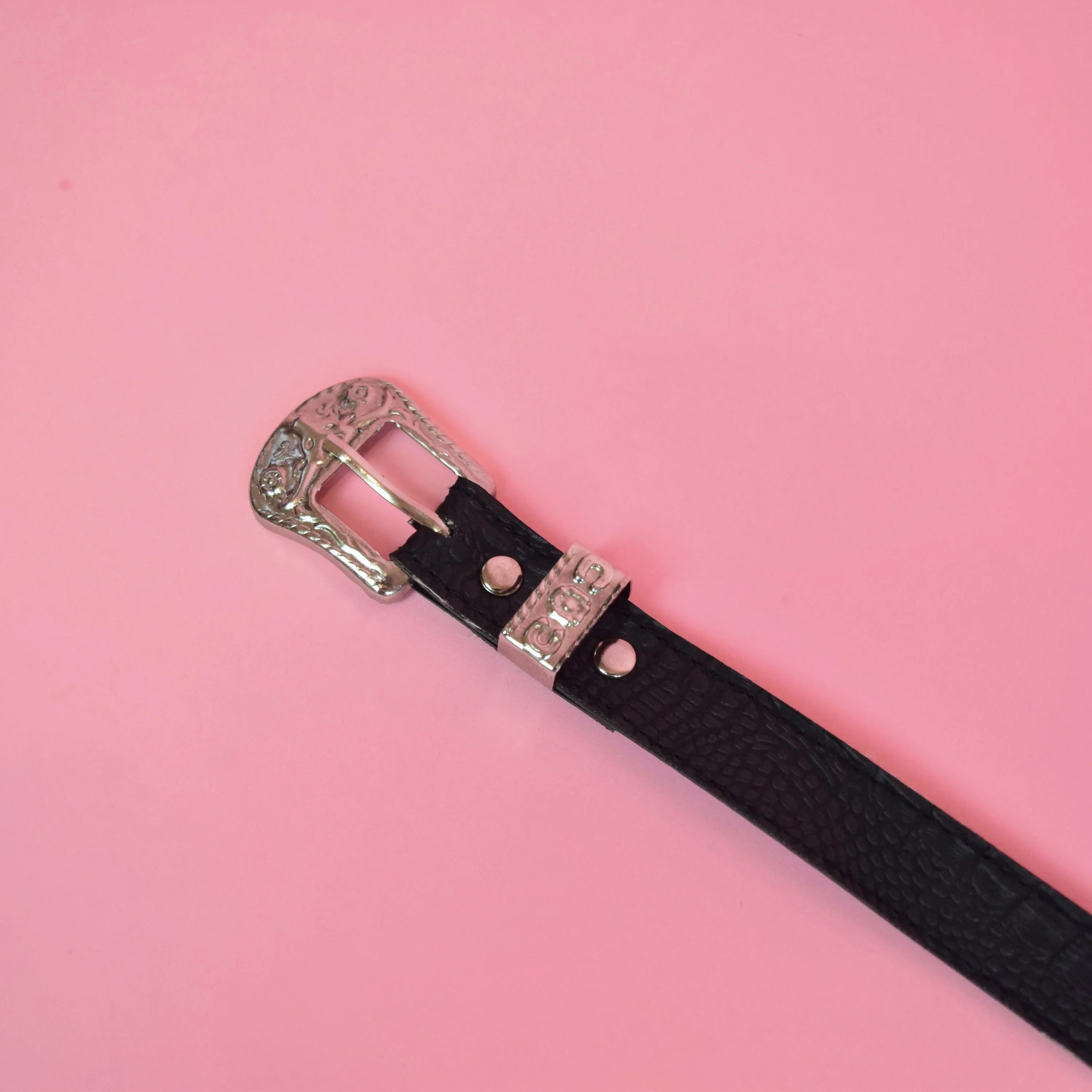 Vintage 90s Boho Black Silver Western Belt - Image 7