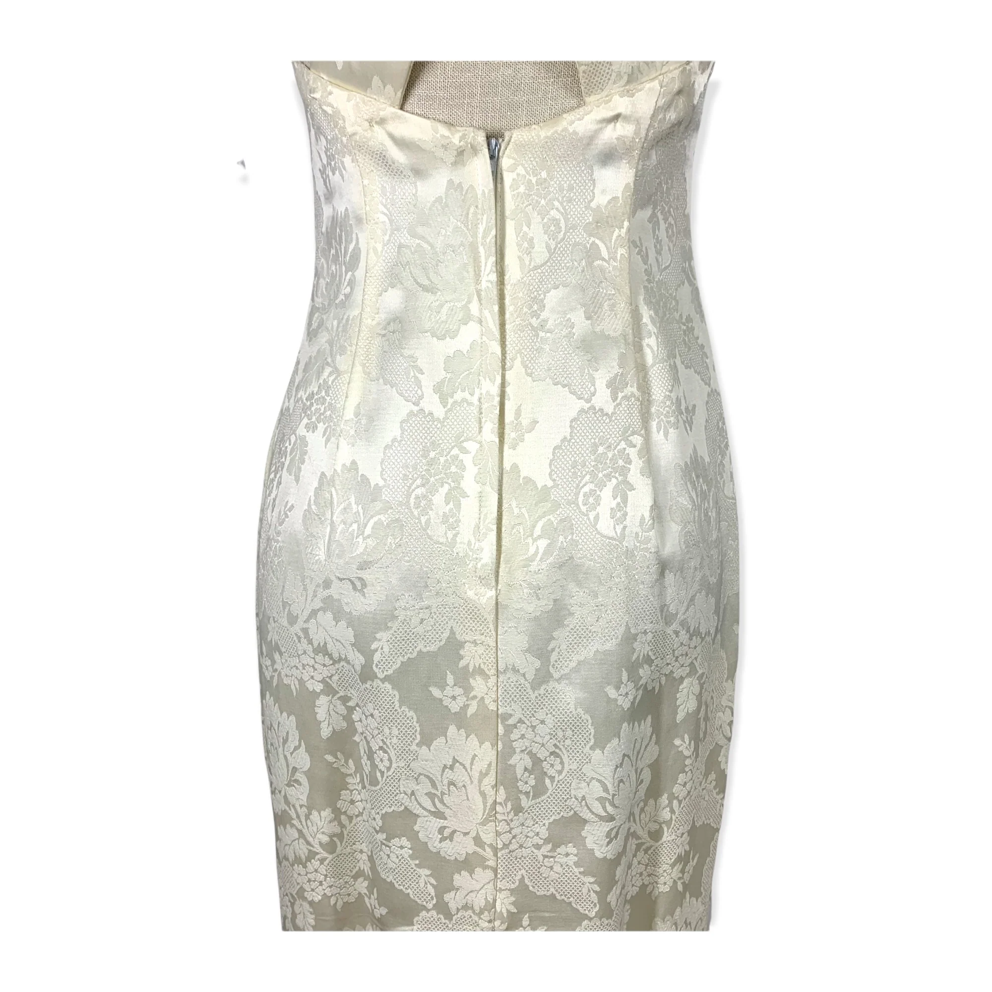 Vintage 90s Bridal Brocade Crochet Dress Medium by Jessica McClintock - Image 6
