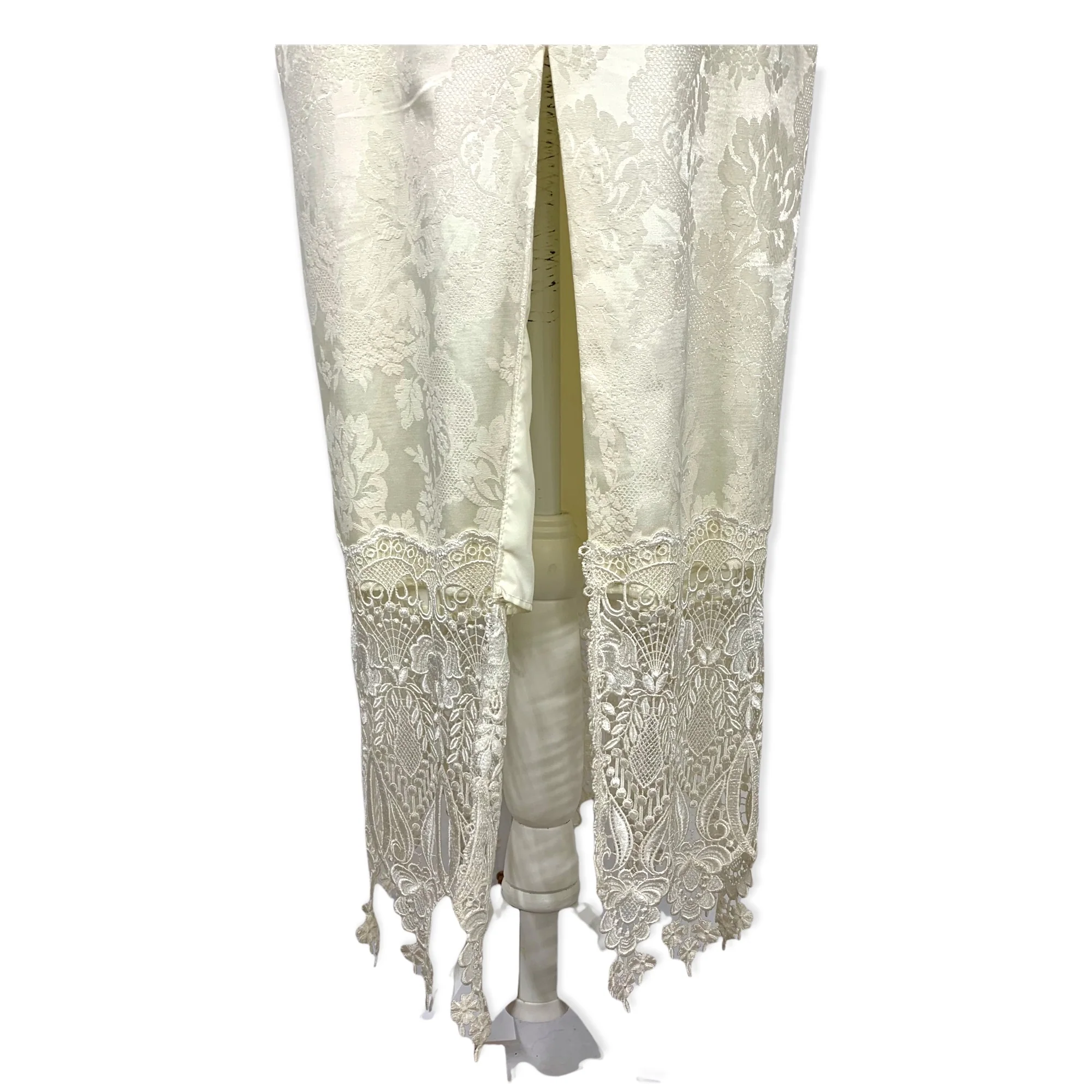 Vintage 90s Bridal Brocade Crochet Dress Medium by Jessica McClintock - Image 7