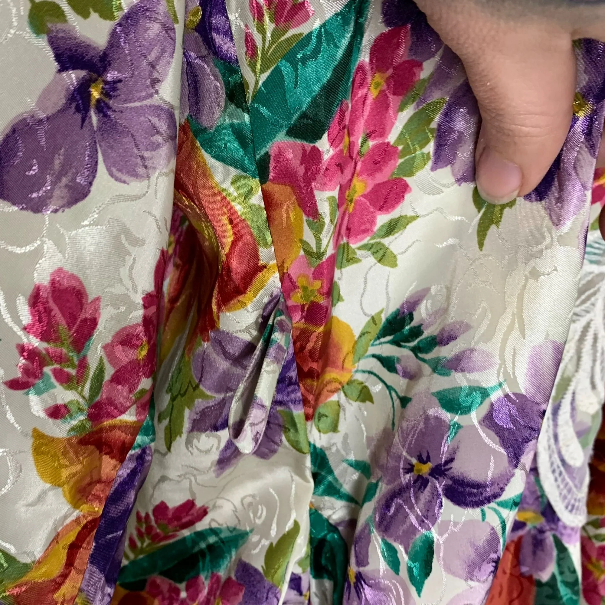 Vintage 90s Brocade Floral Negligee Set Medium by Ca Dynasty - Image 10