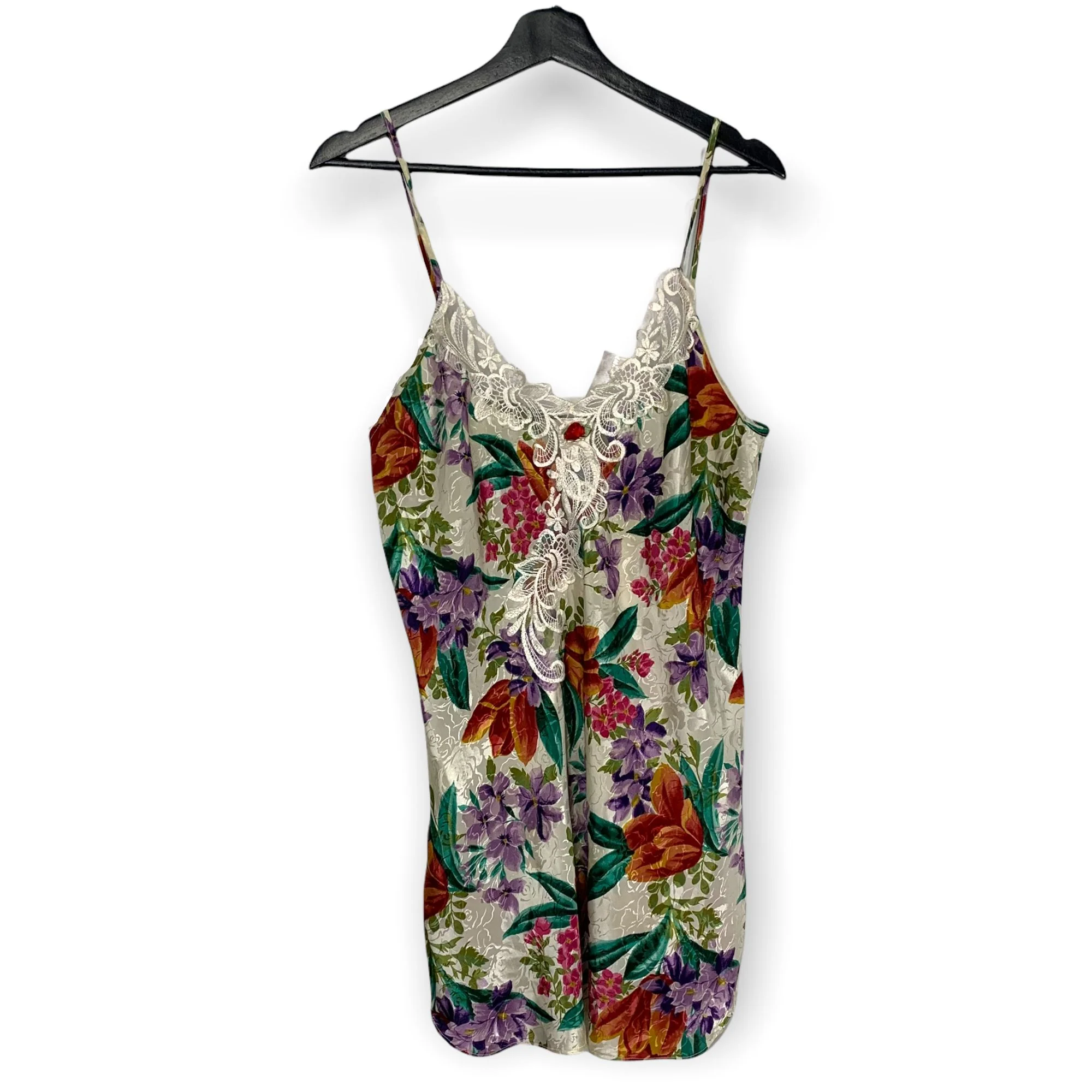 Vintage 90s Brocade Floral Negligee Set Medium by Ca Dynasty - Image 2
