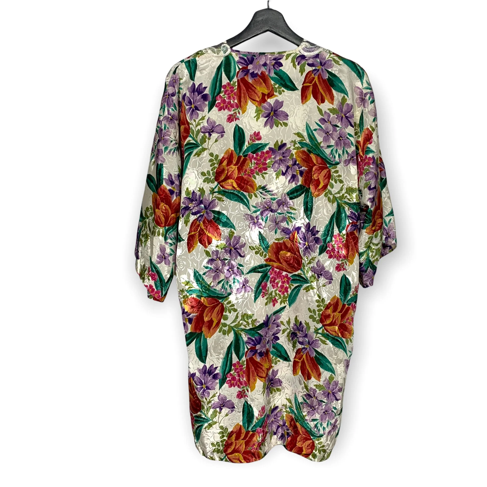 Vintage 90s Brocade Floral Negligee Set Medium by Ca Dynasty - Image 4