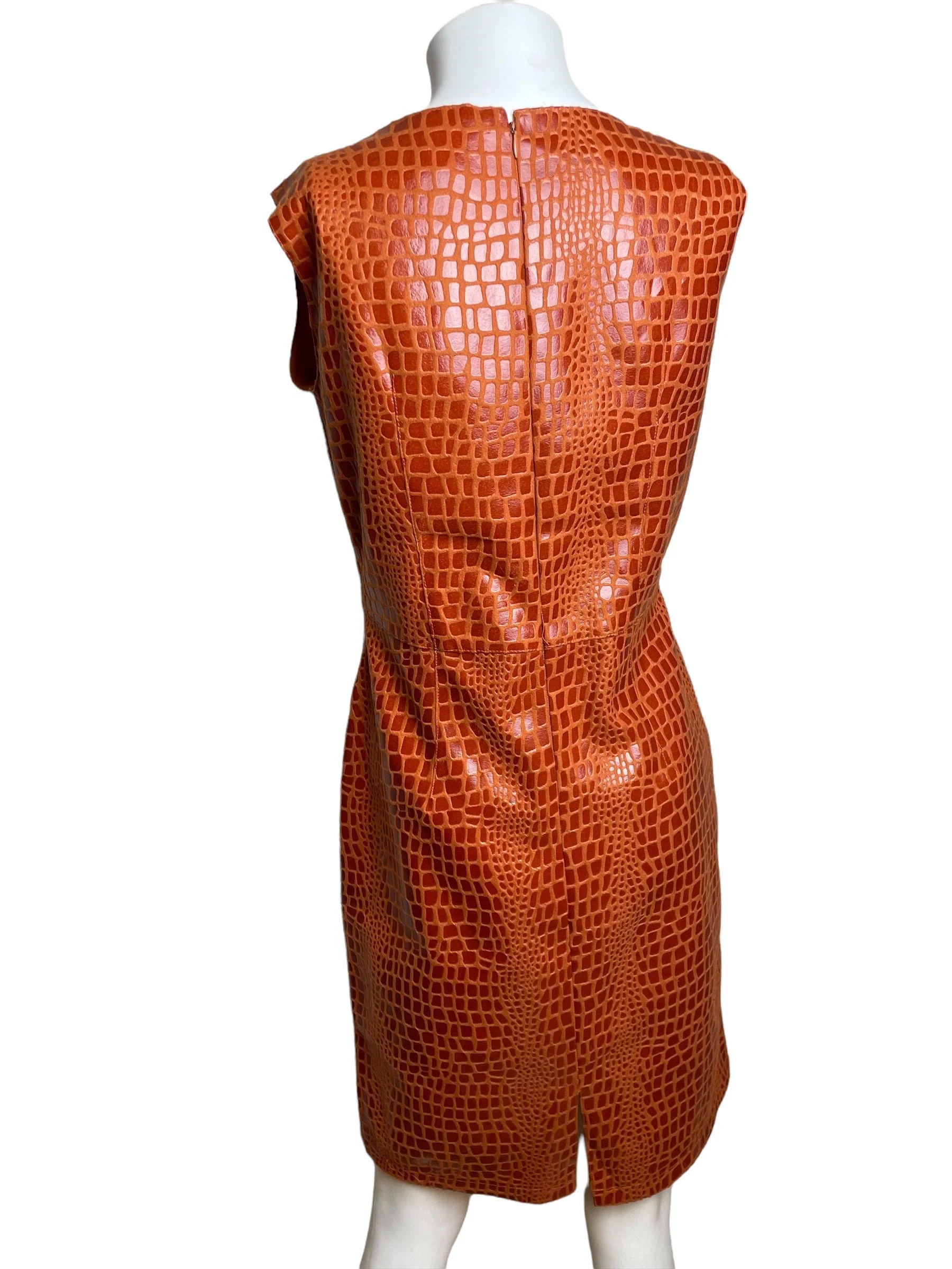 Vintage 90s Brown Faux Snakeskin Dress and Jacket Set Size Small - Image 2