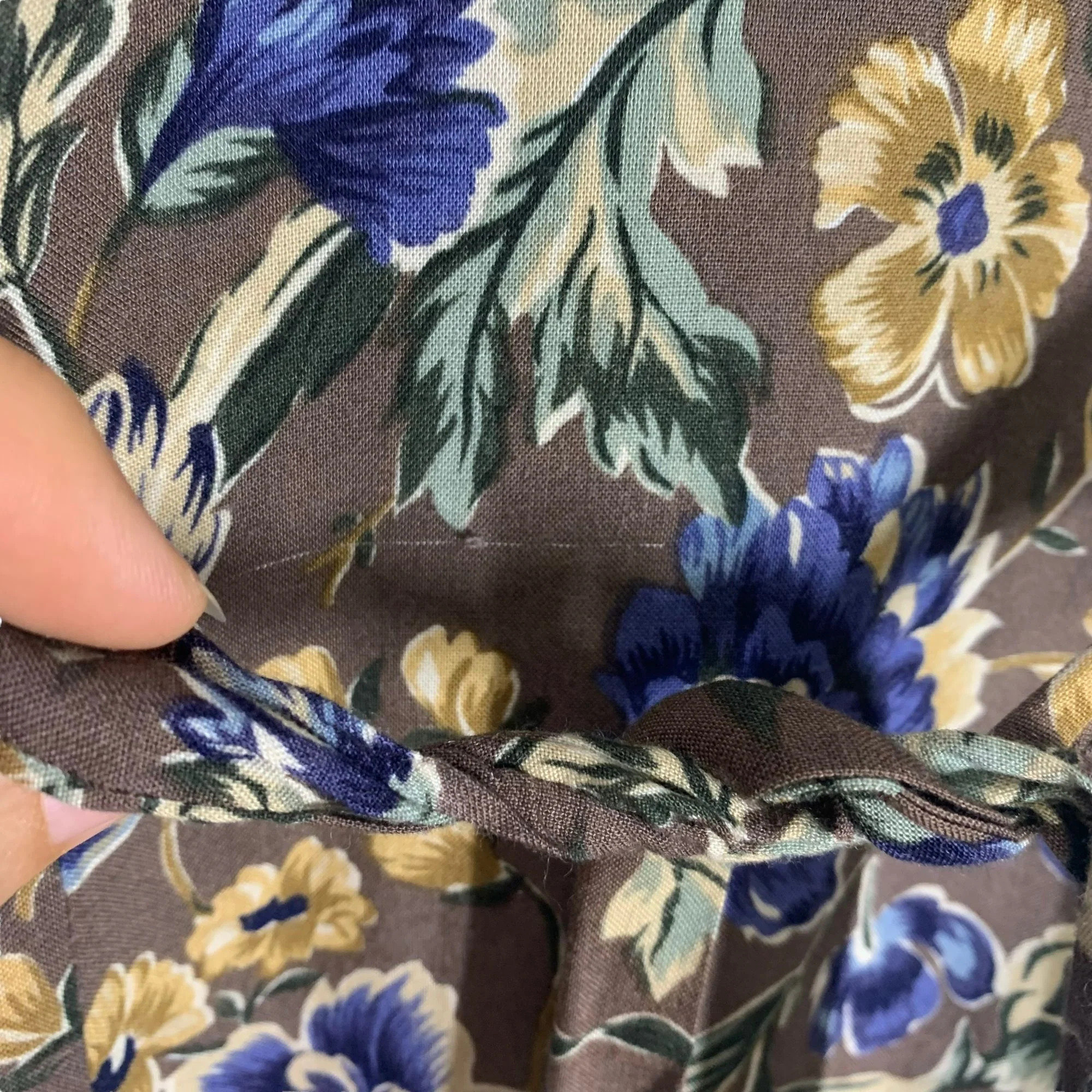 Vintage 90s Brown Floral Sleeveless Button Up Full Length Dress Small by All That Jazz - Image 4