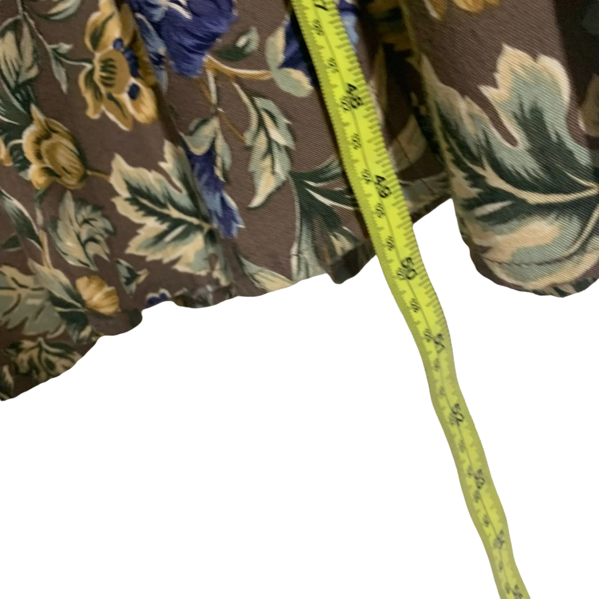 Vintage 90s Brown Floral Sleeveless Button Up Full Length Dress Small by All That Jazz - Image 6