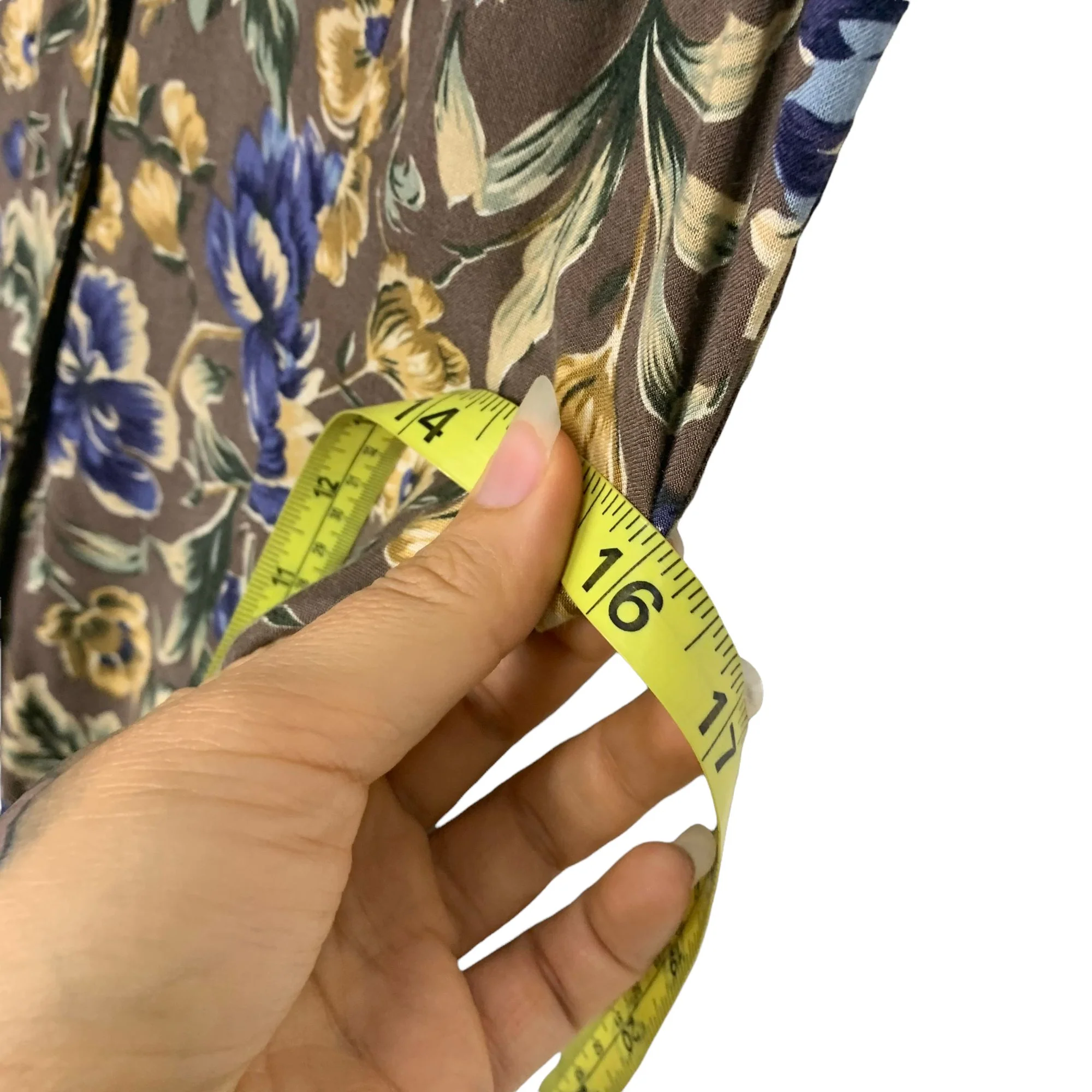 Vintage 90s Brown Floral Sleeveless Button Up Full Length Dress Small by All That Jazz - Image 8
