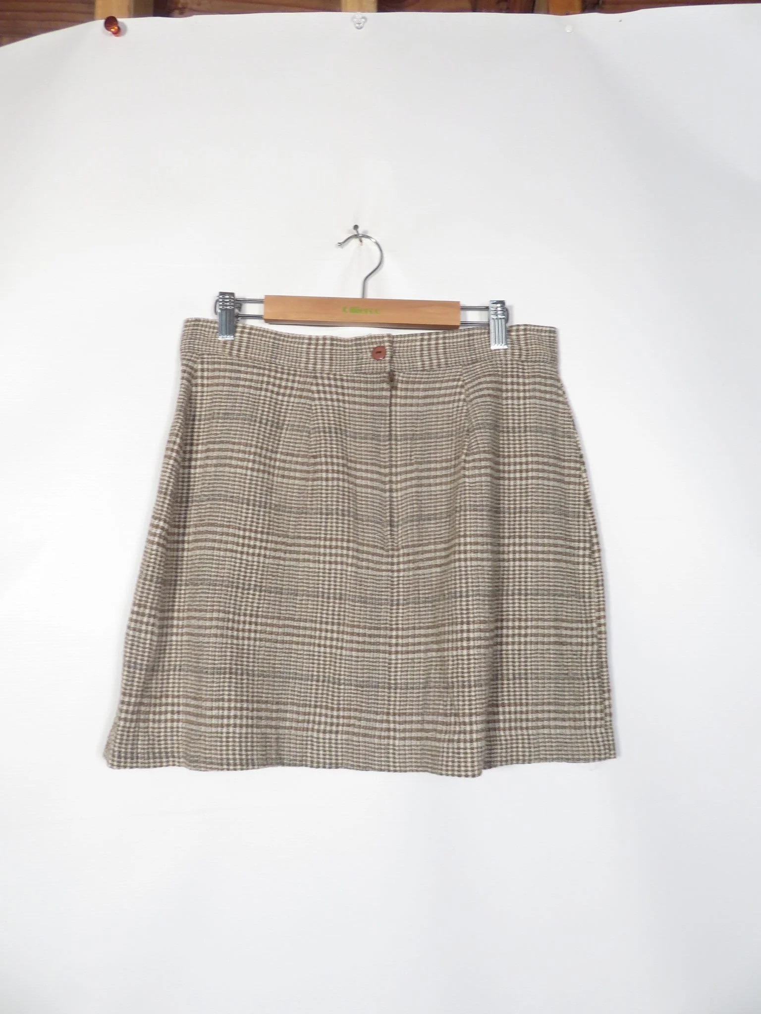 Vintage 90s Brown Plaid Pleated School Girl Mini Skirt by Christina - Image 3