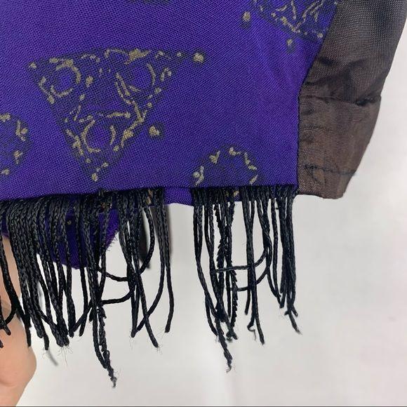 Vintage 90s Button Up Purple Fringe Vest Large by Dawn Joy - Image 13