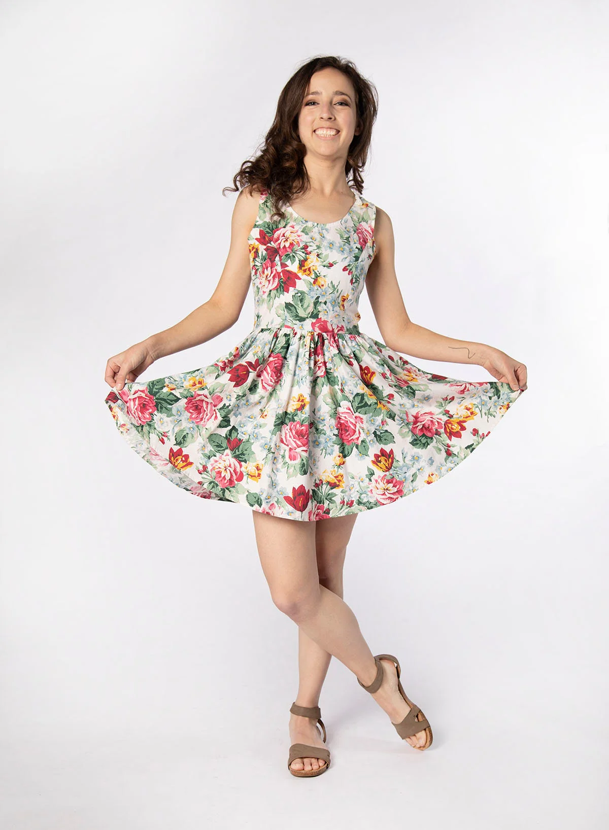 Vintage 90s Cabbage Rose Print Mini Dress Pink and Mint Green Floral Print with Tulle Petticoat Skirt by Accomplice By Wet Seal - Image 2